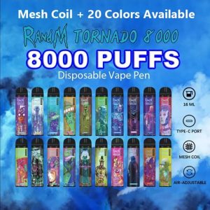 Wegwerp E-sigaret RandM Tornado 8000 Puffs