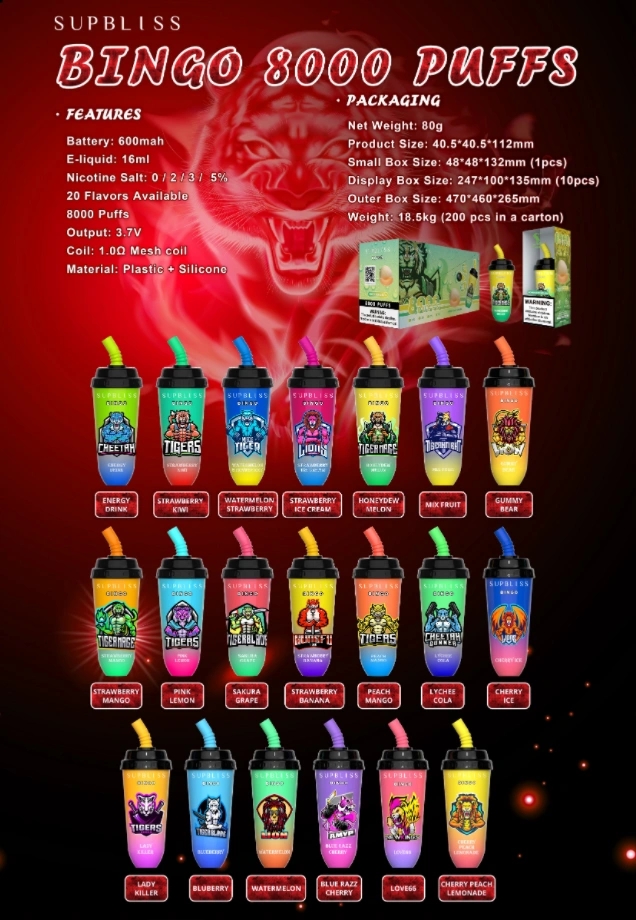 Wegwerp E-sigaret RandM Supbliss Bingo 8000 Puffs Vape
