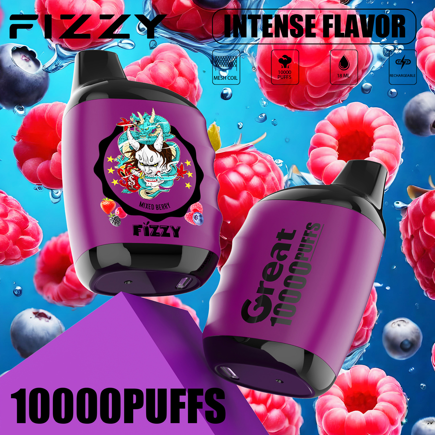 Wegwerp E-sigaret Fizzy Great 10000 Puffs Vape