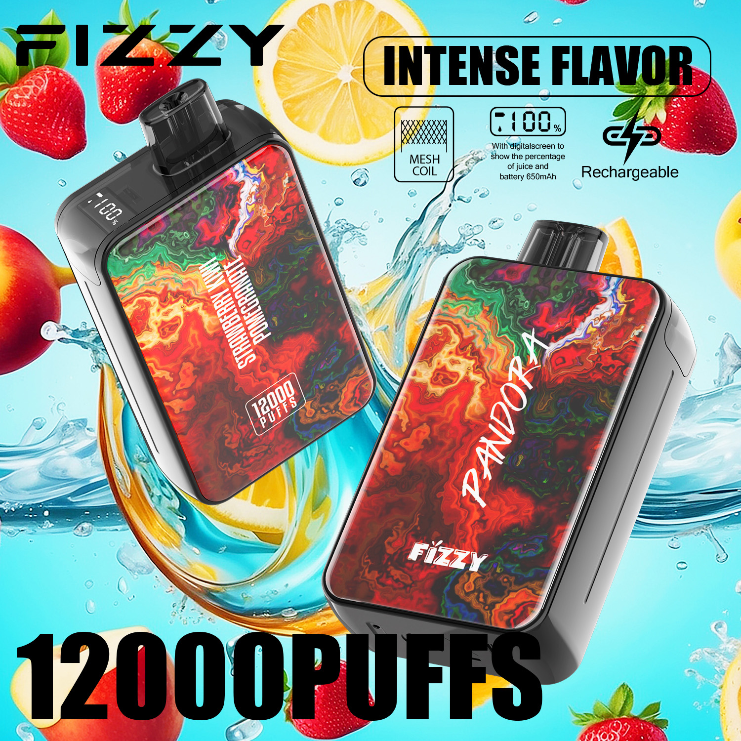 Wegwerp E-sigaret Fizzy Pandora 12000 Puffs Vape
