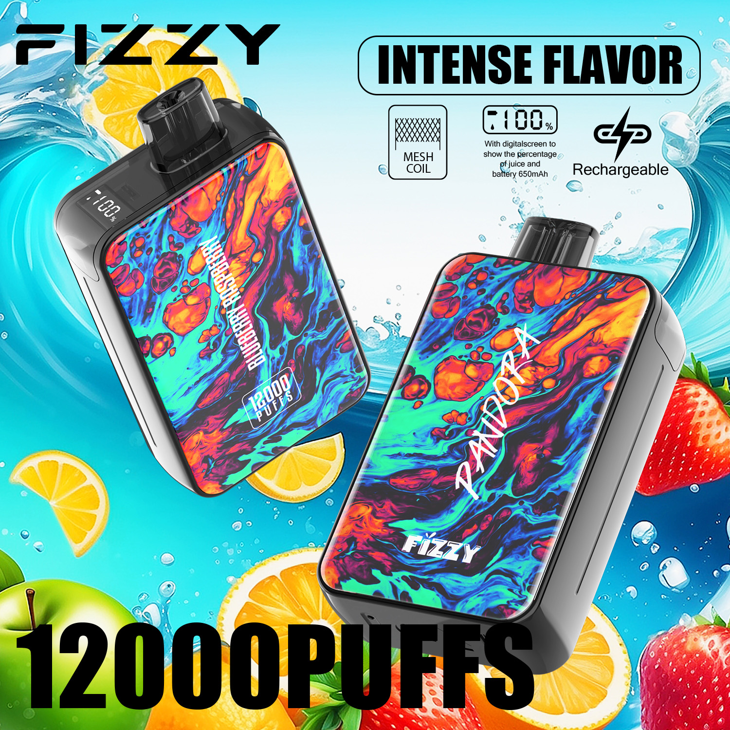 Wegwerp E-sigaret Fizzy Pandora 12000 Puffs Vape