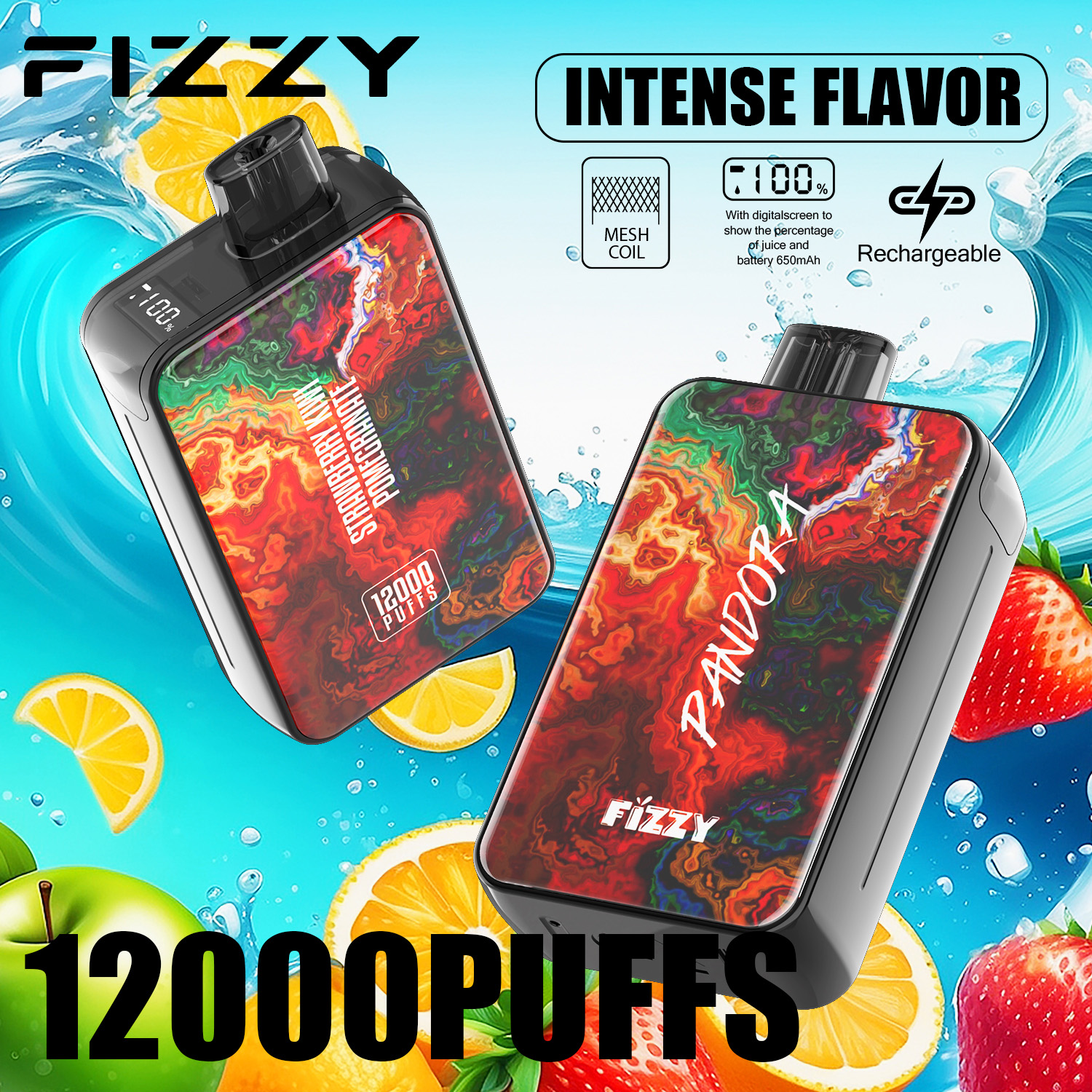 Wegwerp E-sigaret Fizzy Pandora 12000 Puffs Vape