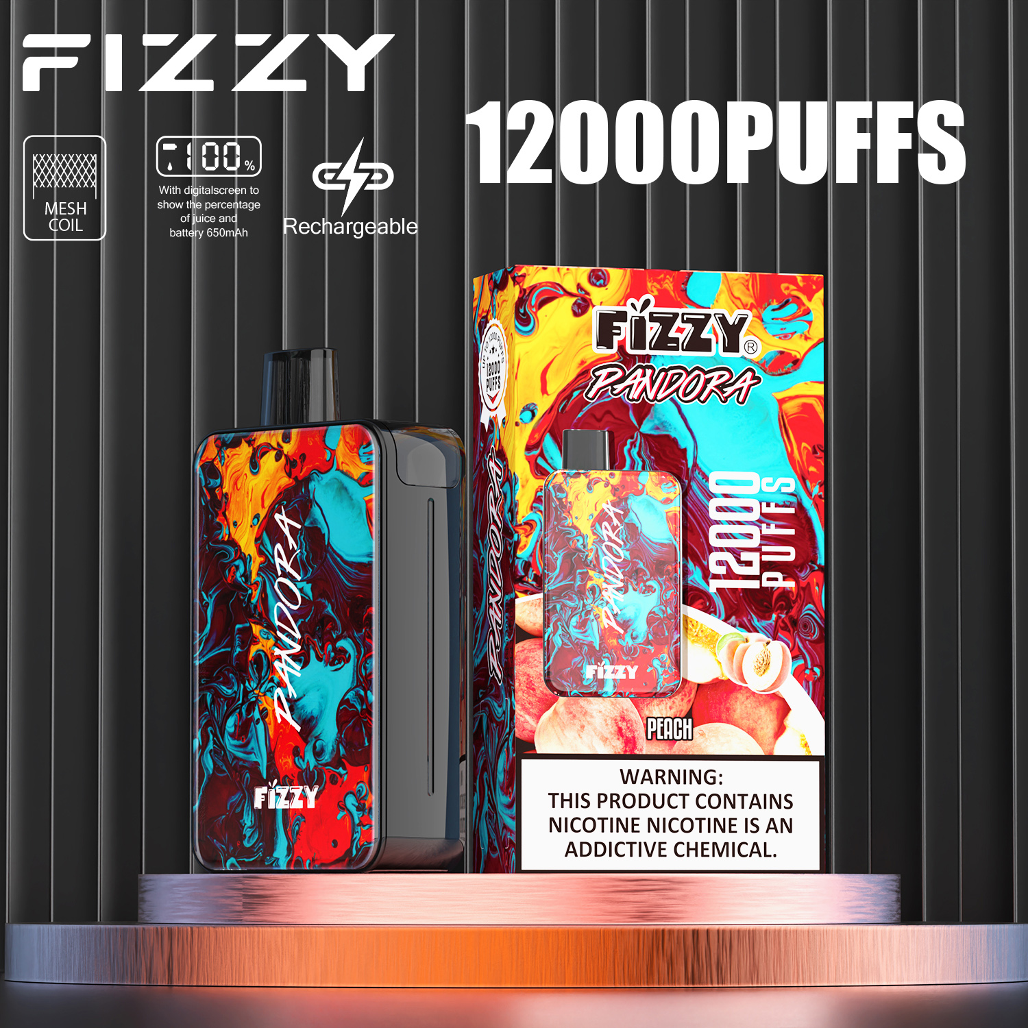 Wegwerp E-sigaret Fizzy Pandora 12000 Puffs Vape