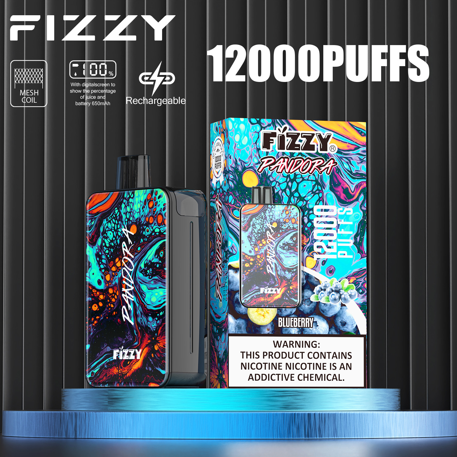 Wegwerp E-sigaret Fizzy Pandora 12000 Puffs Vape