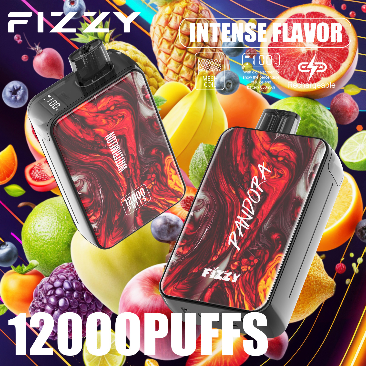 Wegwerp E-sigaret Fizzy Pandora 12000 Puffs Vape
