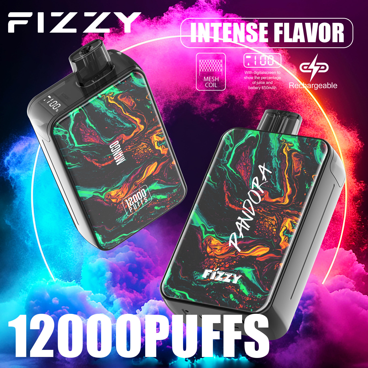 Wegwerp E-sigaret Fizzy Pandora 12000 Puffs Vape