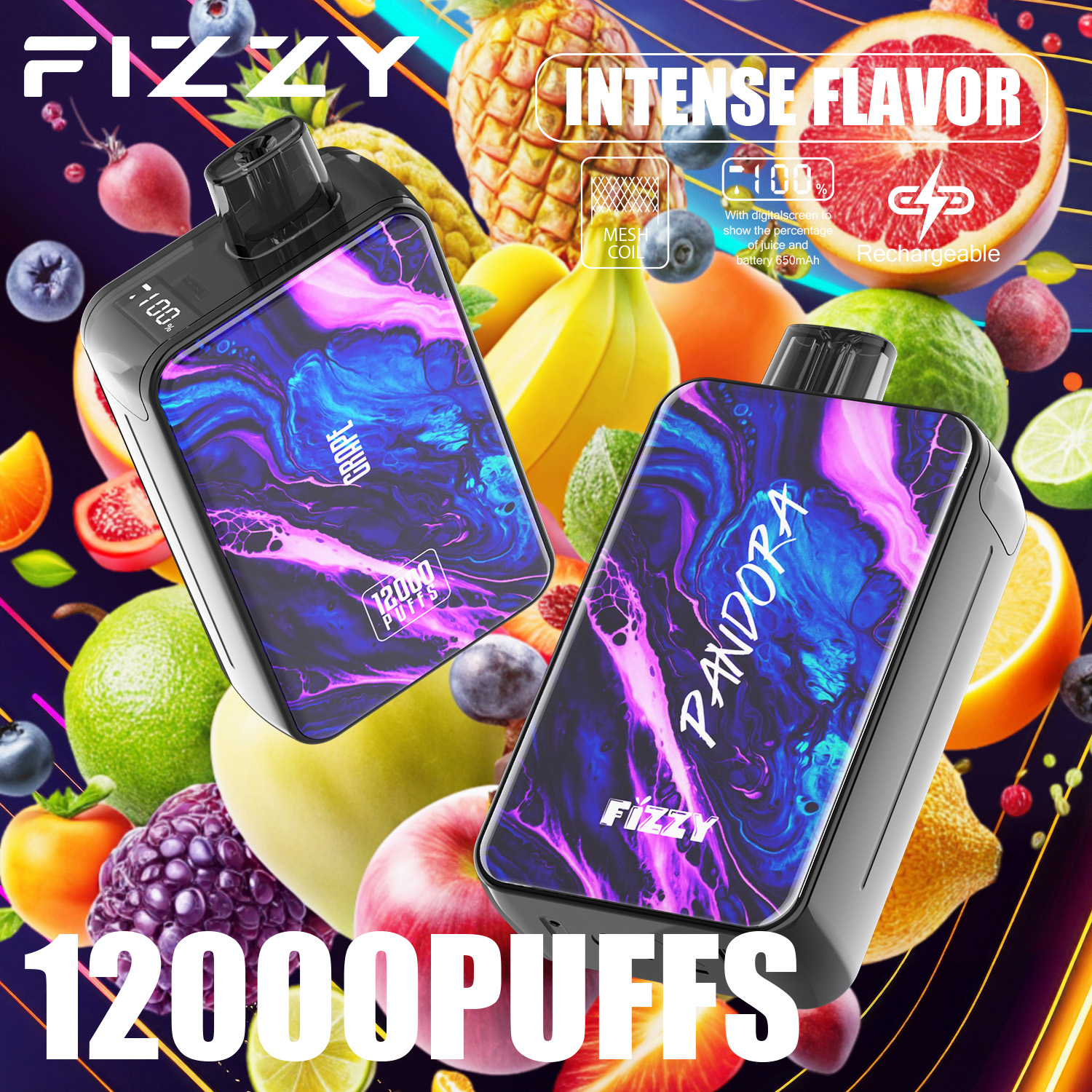 Wegwerp E-sigaret Fizzy Pandora 12000 Puffs Vape