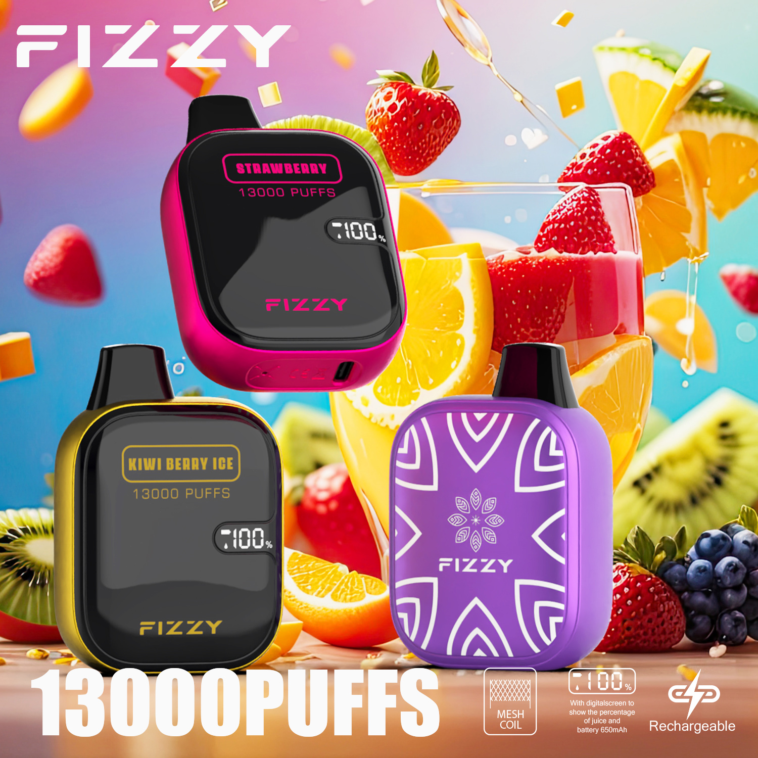 Wegwerp E-sigaret Fizzy Boom 13000 Puffs Vape