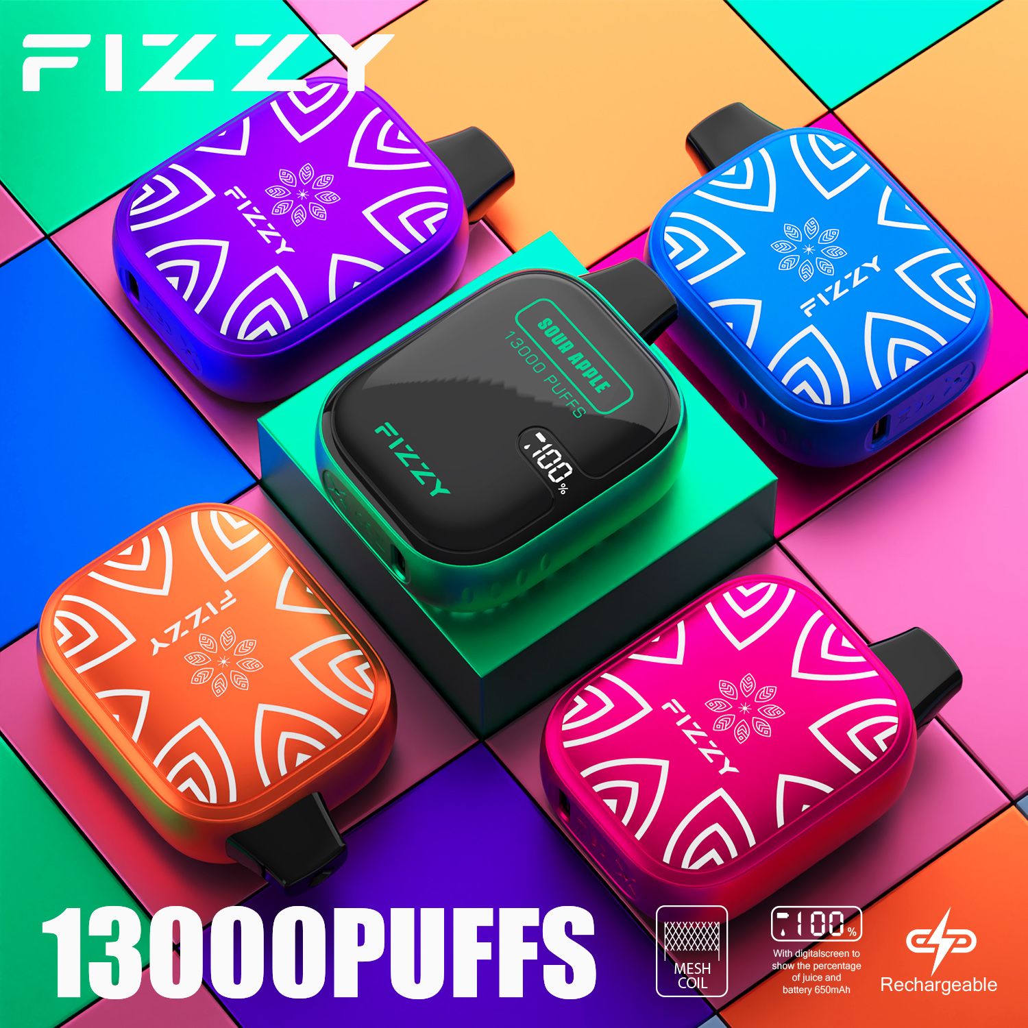 Wegwerp E-sigaret Fizzy Boom 13000 Puffs Vape - Afbeelding 2