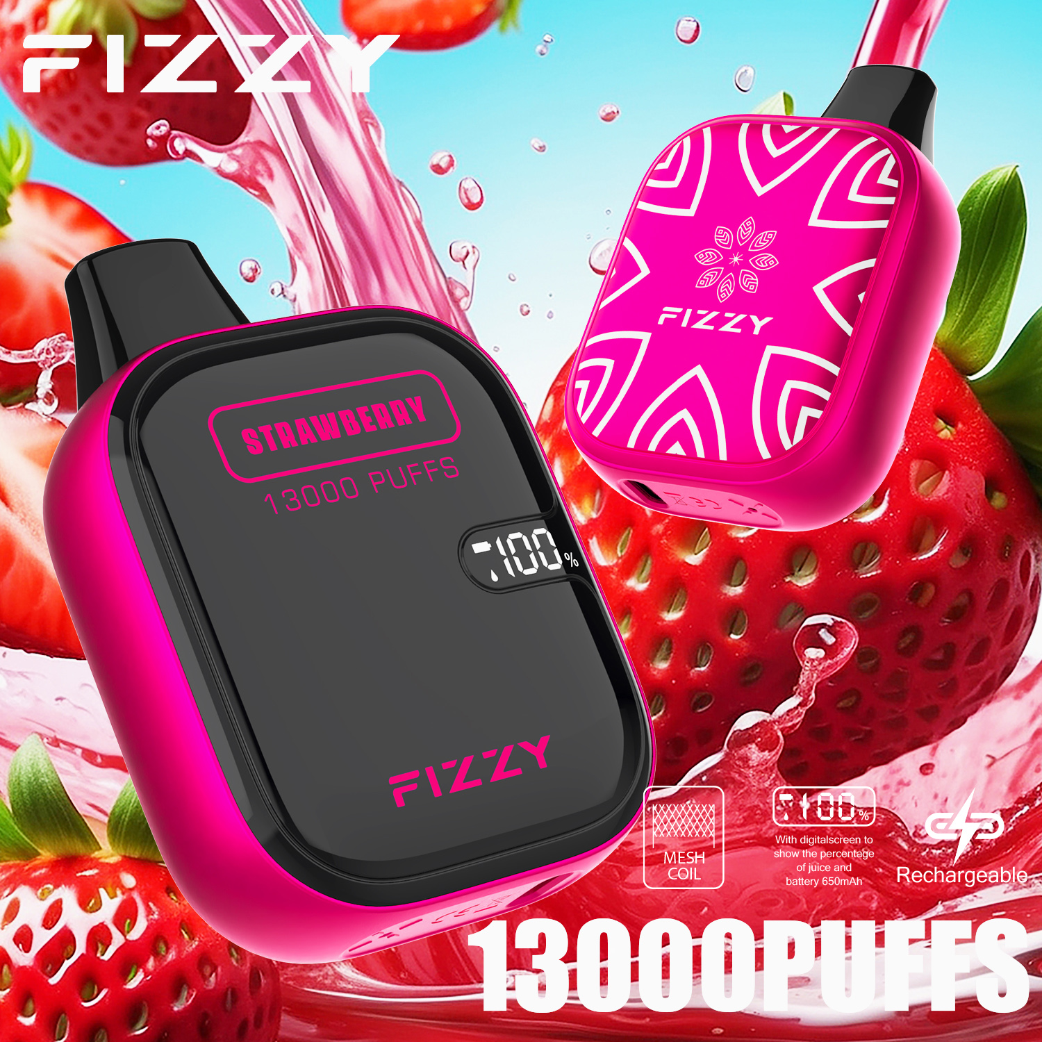 Wegwerp E-sigaret Fizzy Boom 13000 Puffs Vape