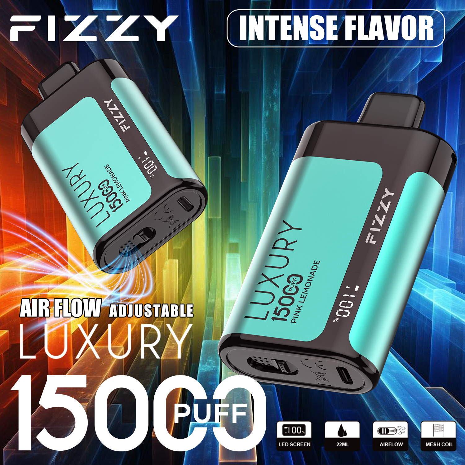 Wegwerp E-sigaret Fizzy Luxury 15000 Puffs Vape