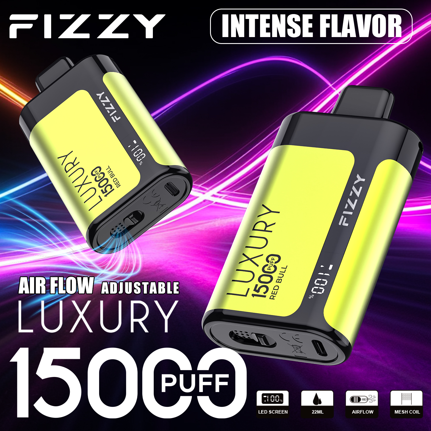 Wegwerp E-sigaret Fizzy Luxury 15000 Puffs Vape