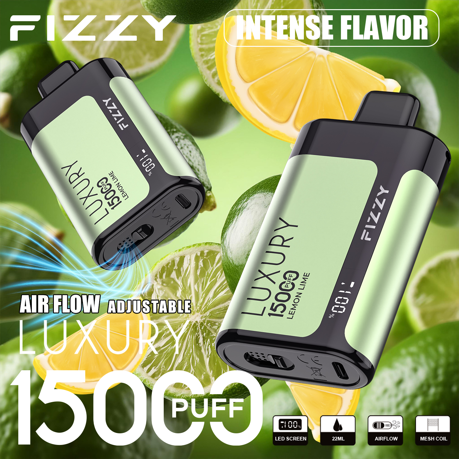 Wegwerp E-sigaret Fizzy Luxury 15000 Puffs Vape