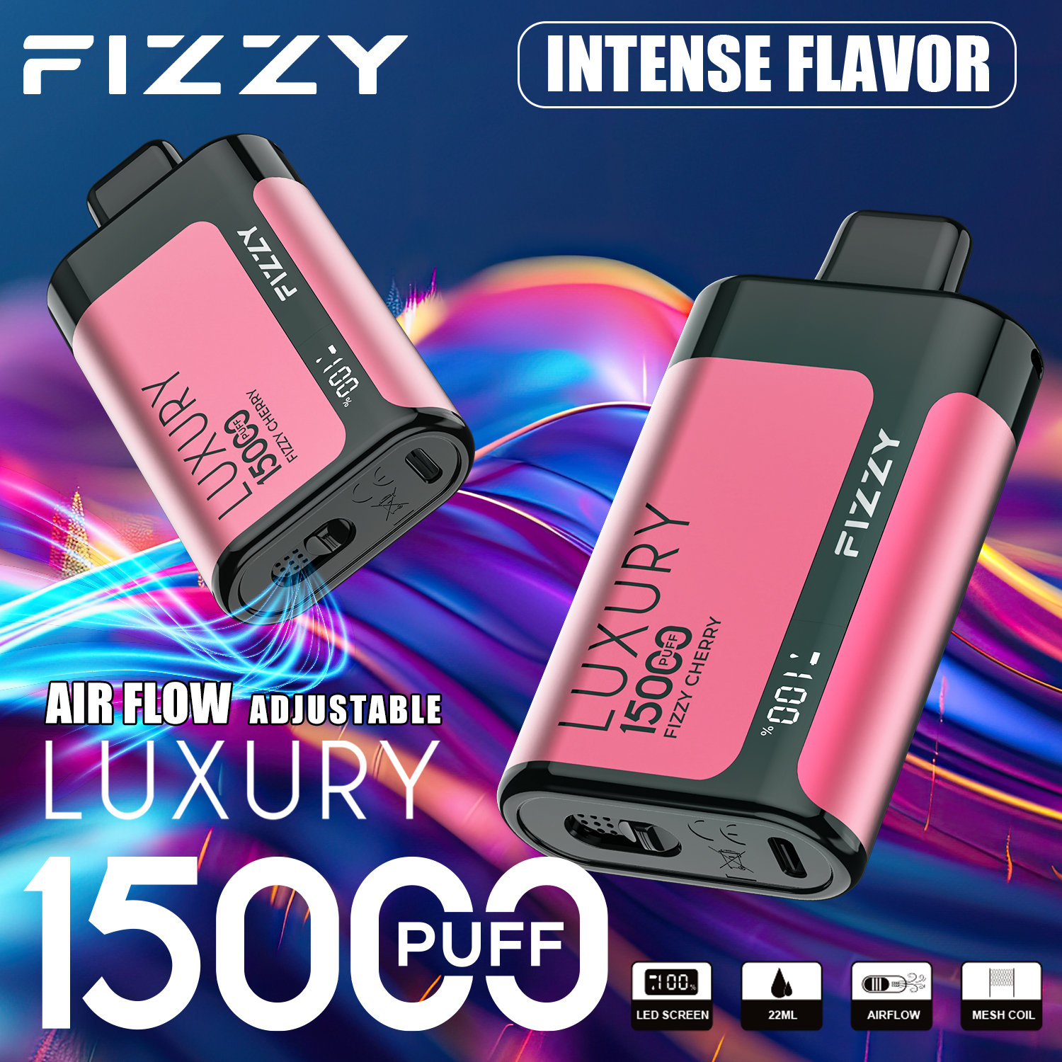 Wegwerp E-sigaret Fizzy Luxury 15000 Puffs Vape