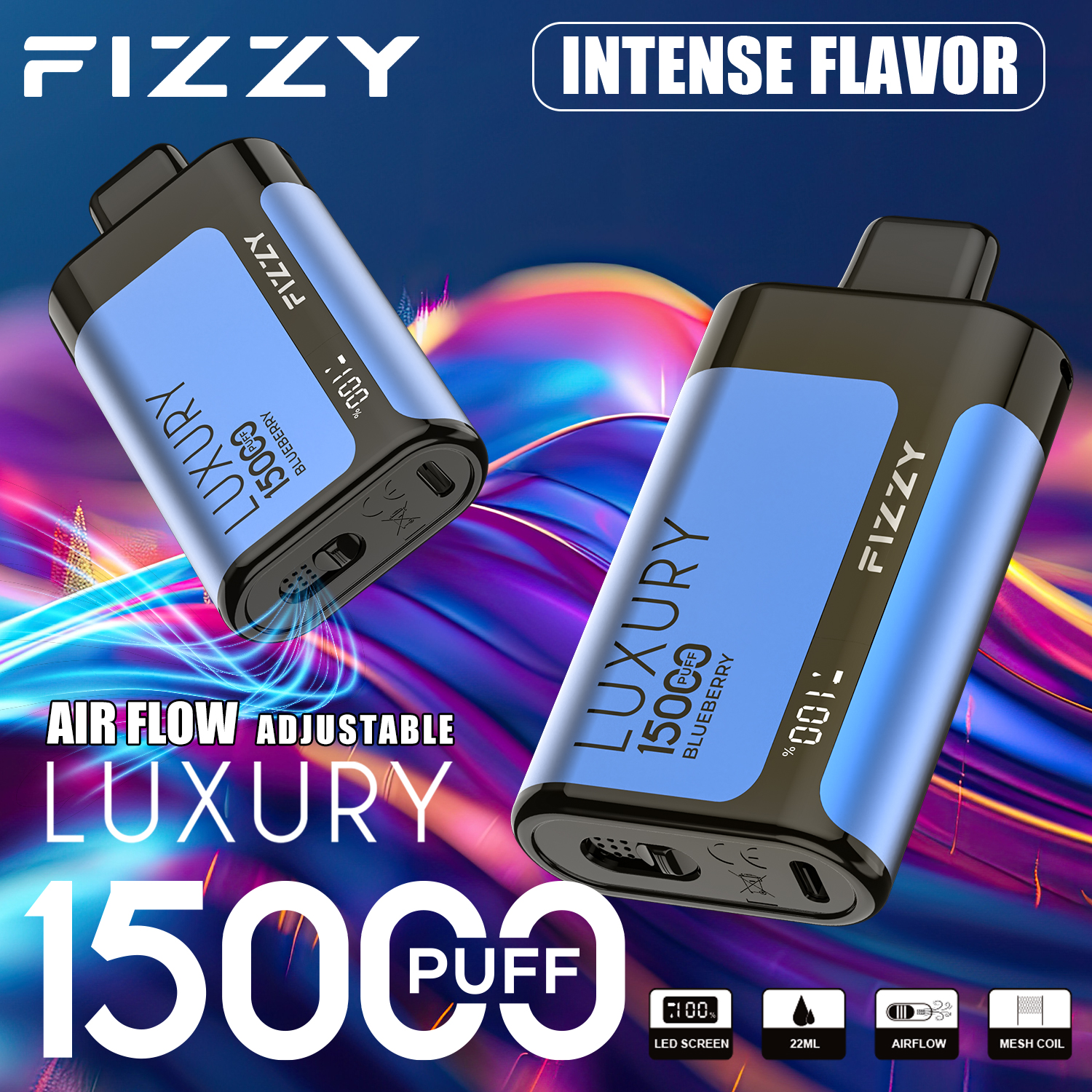 Wegwerp E-sigaret Fizzy Luxury 15000 Puffs Vape
