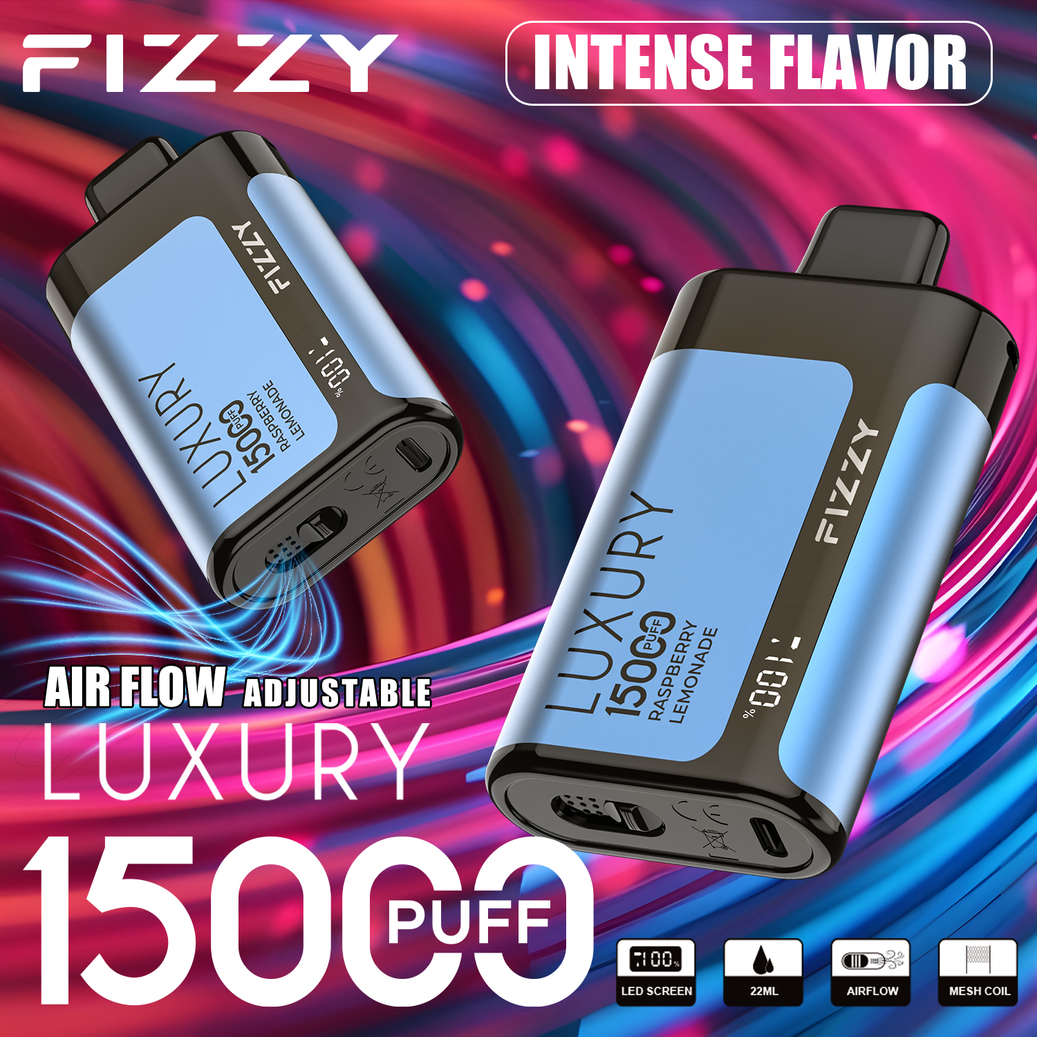 Wegwerp E-sigaret Fizzy Luxury 15000 Puffs Vape