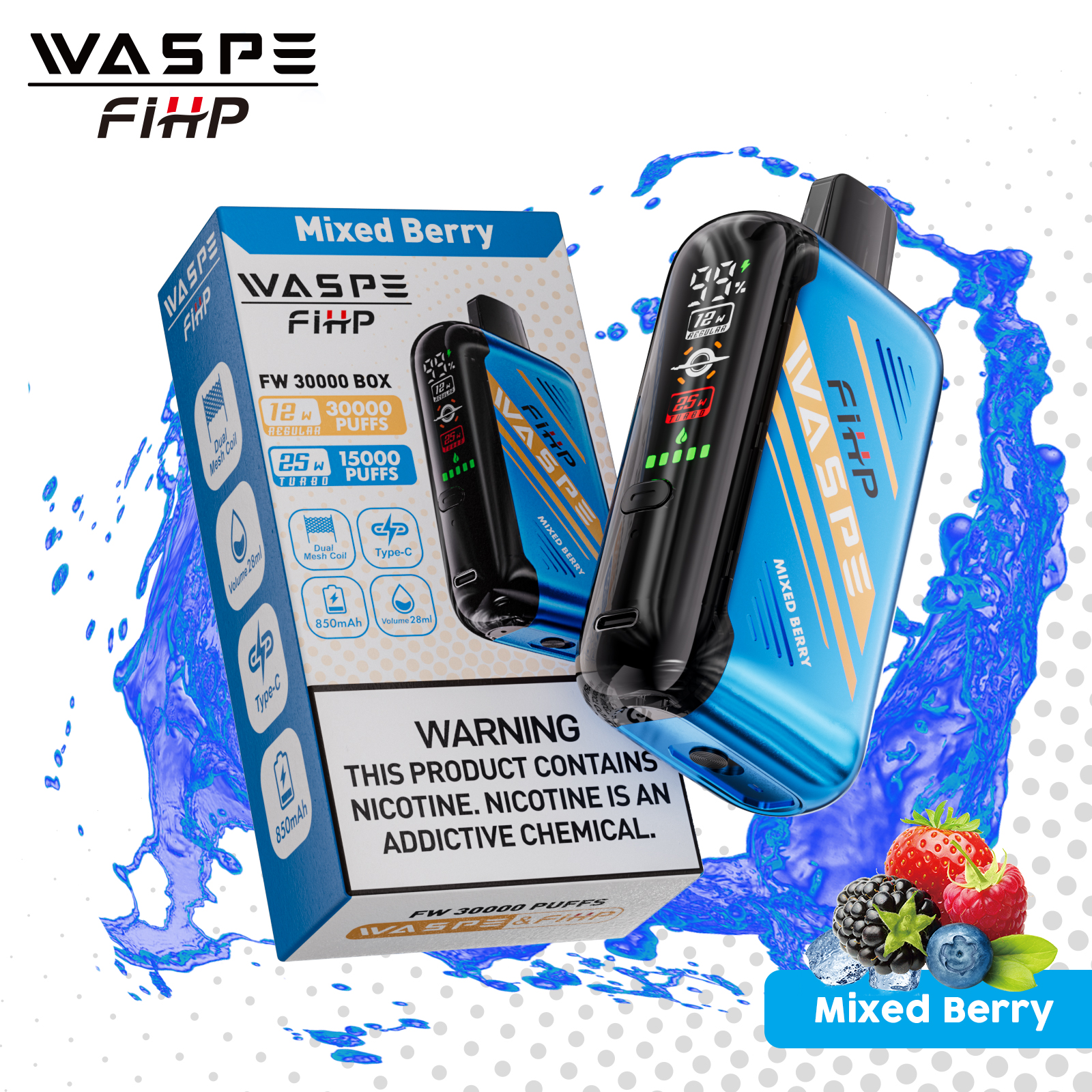 Wegwerp E-sigaret WASPE FIHP 30000 Puffs Vape