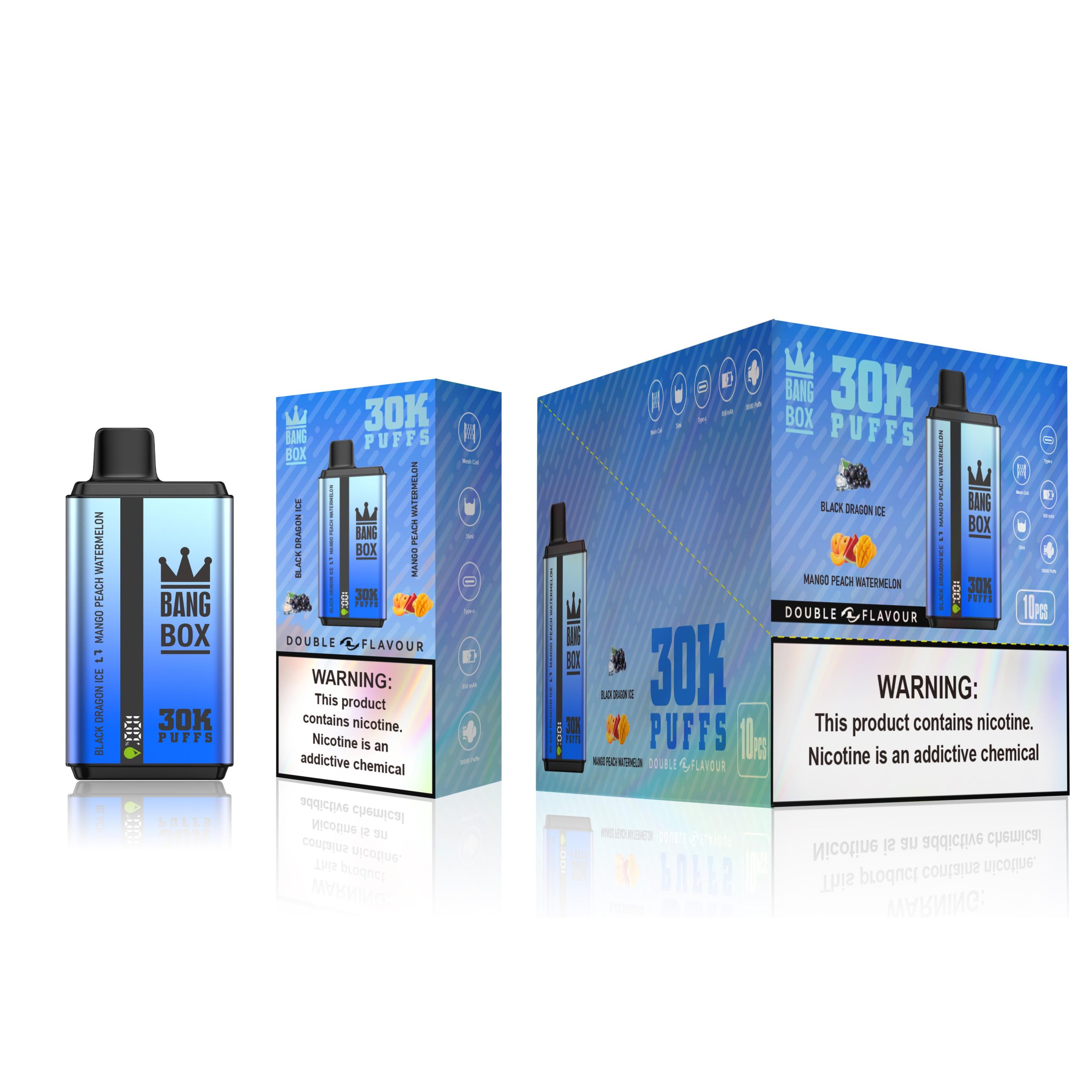 Wegwerp E-sigaret Bang Box 30000 Puffs Vape Dubbele Smaak