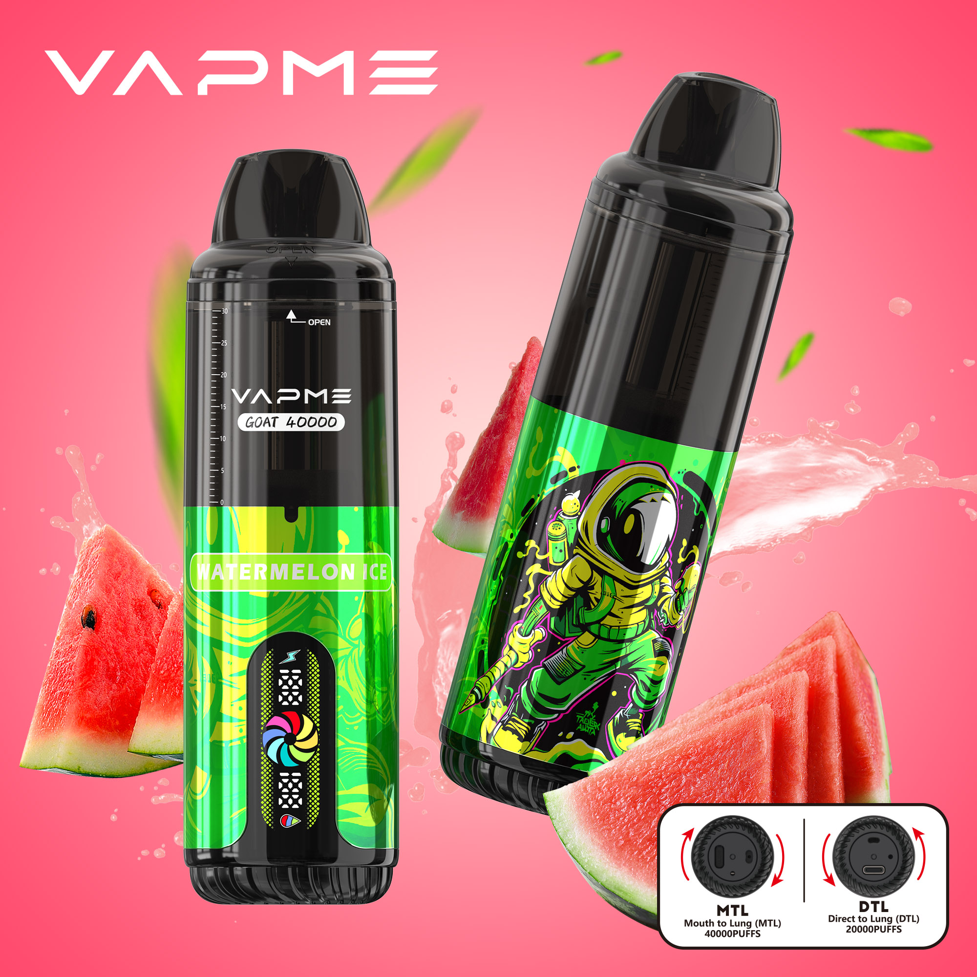 Wegwerp E sigaret Vapme Goat 40000 Puffs MTL DTL Vape