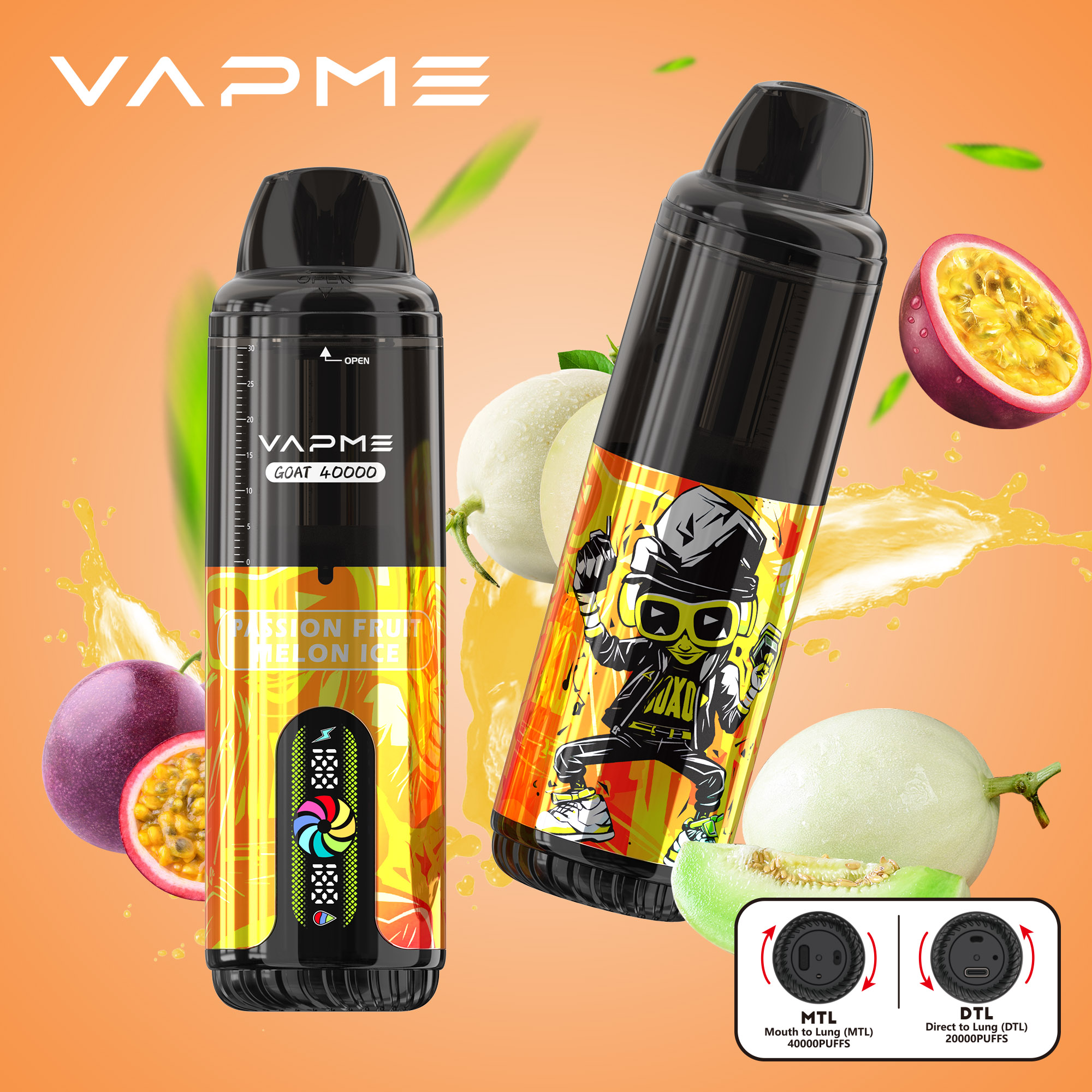 Wegwerp E sigaret Vapme Goat 40000 Puffs MTL DTL Vape