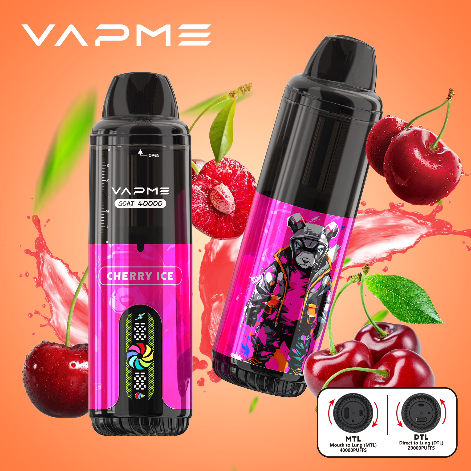 Wegwerp E sigaret Vapme Goat 40000 Puffs MTL DTL Vape