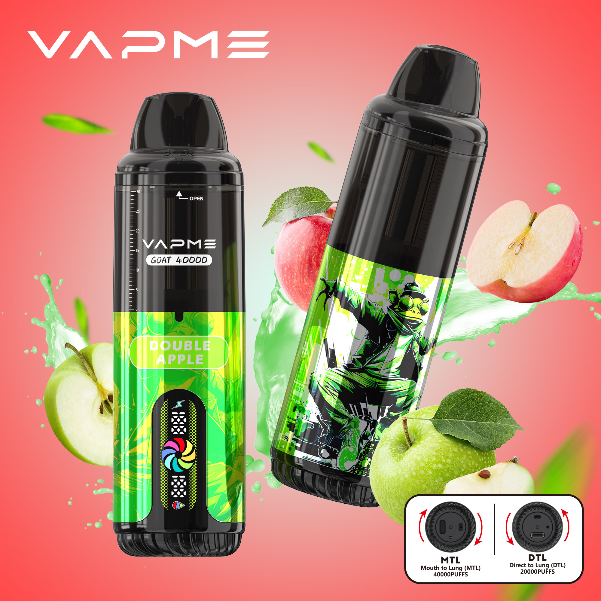 Wegwerp E sigaret Vapme Goat 40000 Puffs MTL DTL Vape