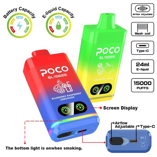 Wegwerp E sigaret Poco SL 15000 Puffs Vape