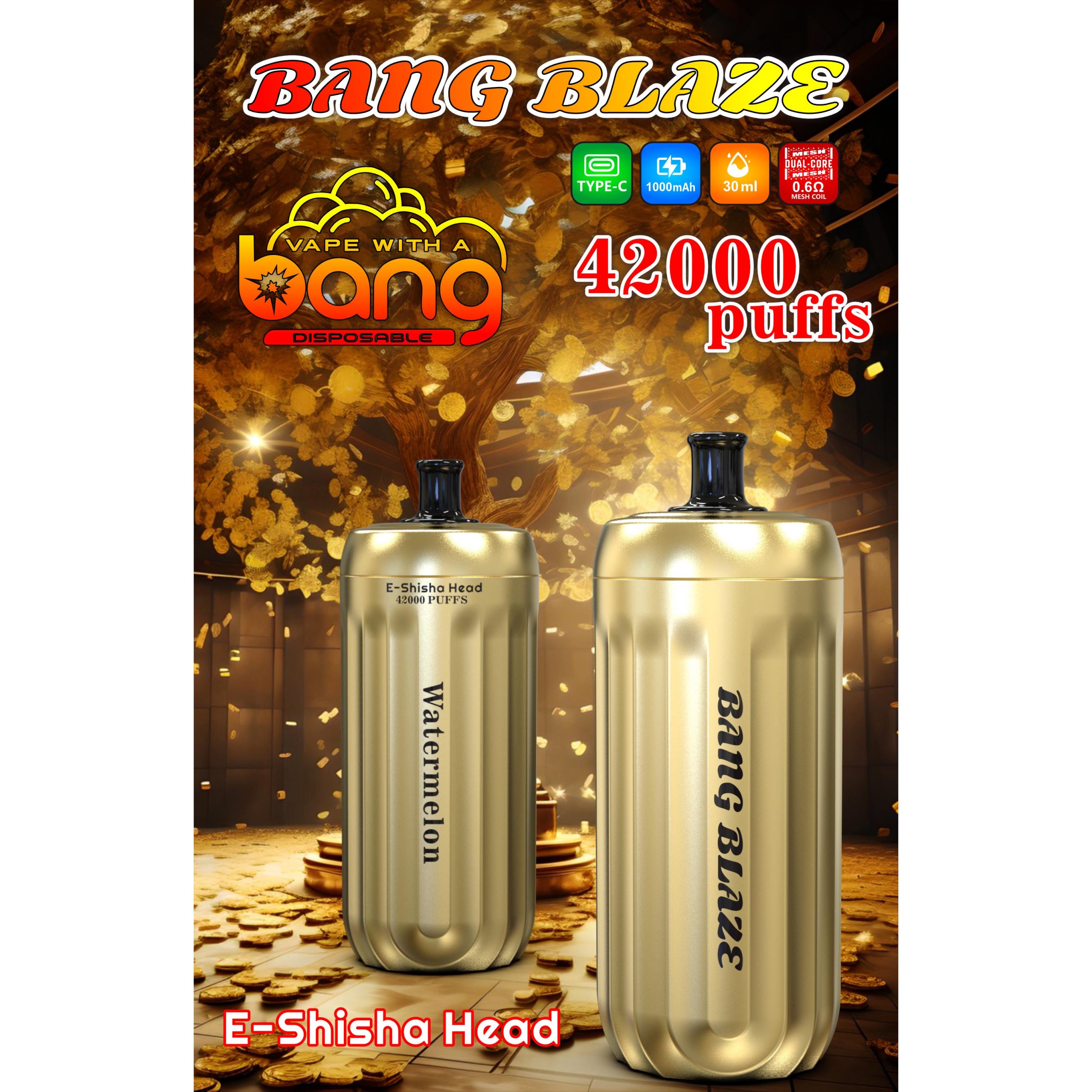 Wegwerp E sigaret Bang Blaze 42000 Puffs E-Shisha Head Vape