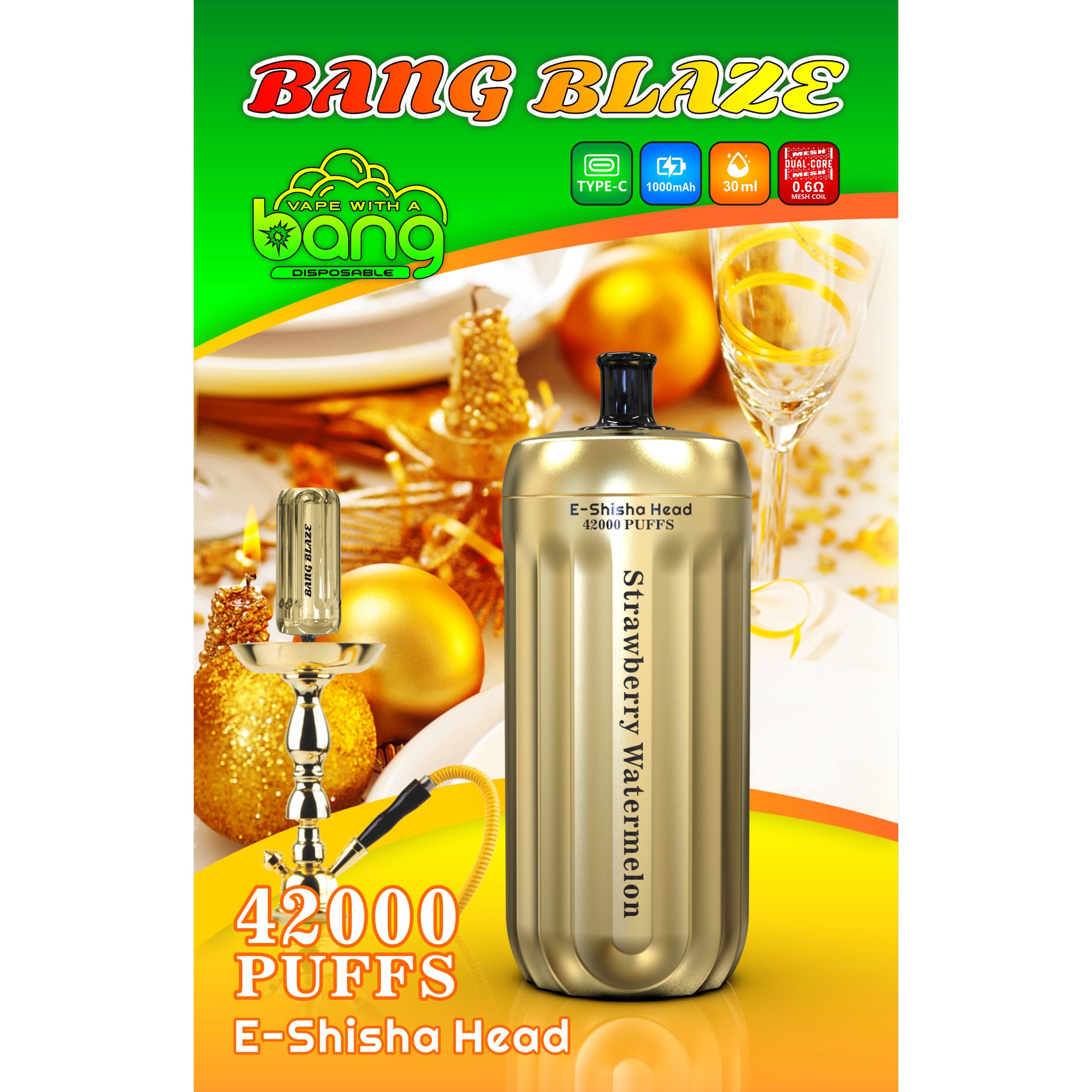 Wegwerp E sigaret Bang Blaze 42000 Puffs E-Shisha Head Vape