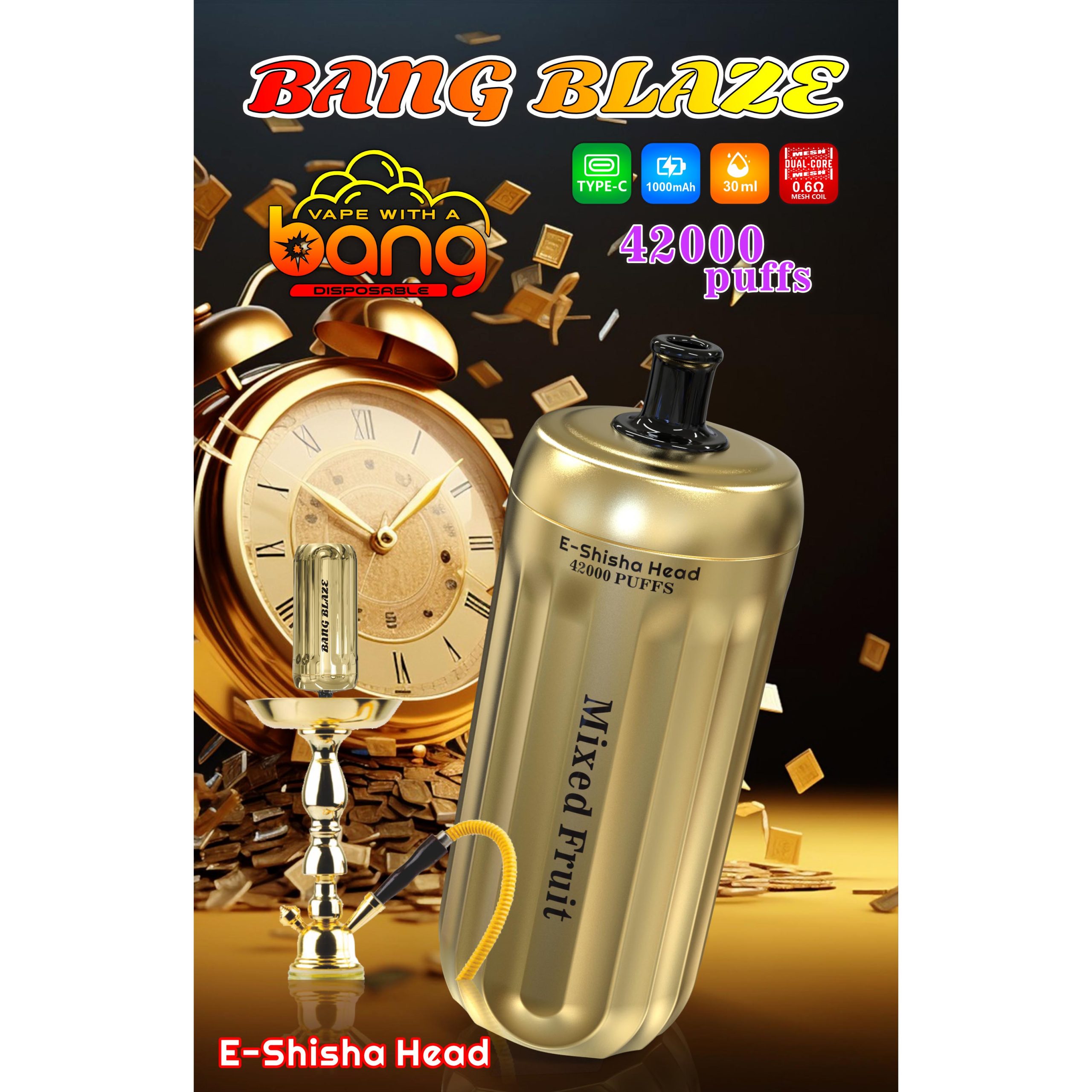 Wegwerp E sigaret Bang Blaze 42000 Puffs E-Shisha Head Vape
