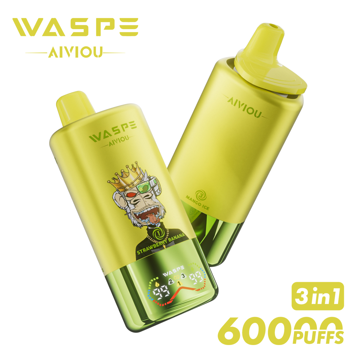 Wegwerp E Sigaret WASPE Aiviou 60000 Puffs 3 in 1 Vape