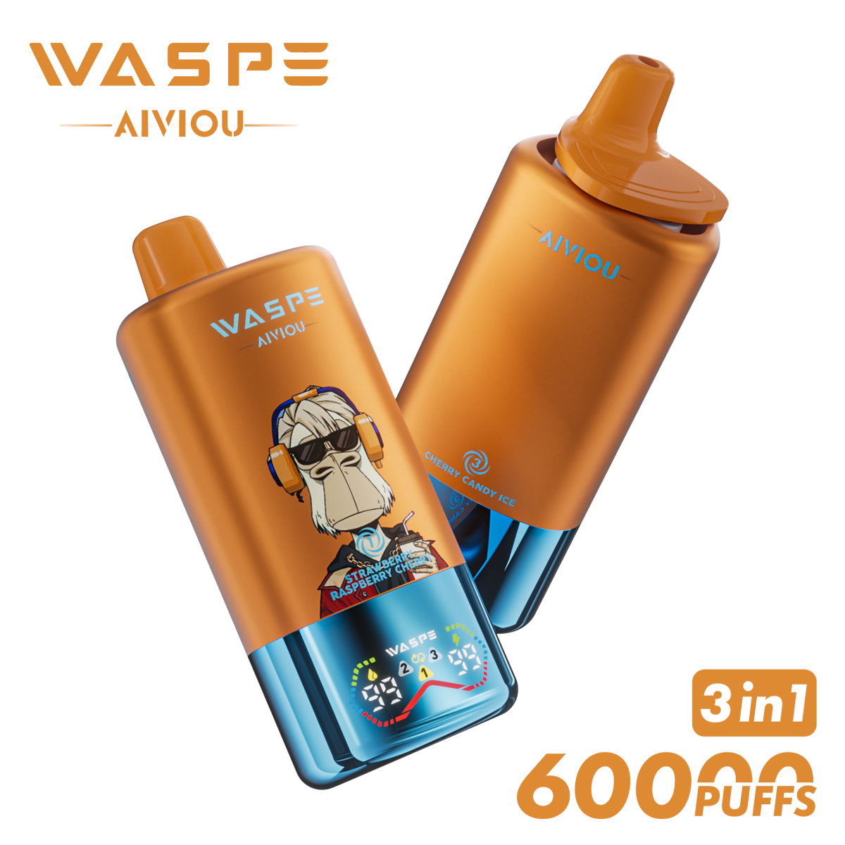 Wegwerp E Sigaret WASPE Aiviou 60000 Puffs 3 in 1 Vape