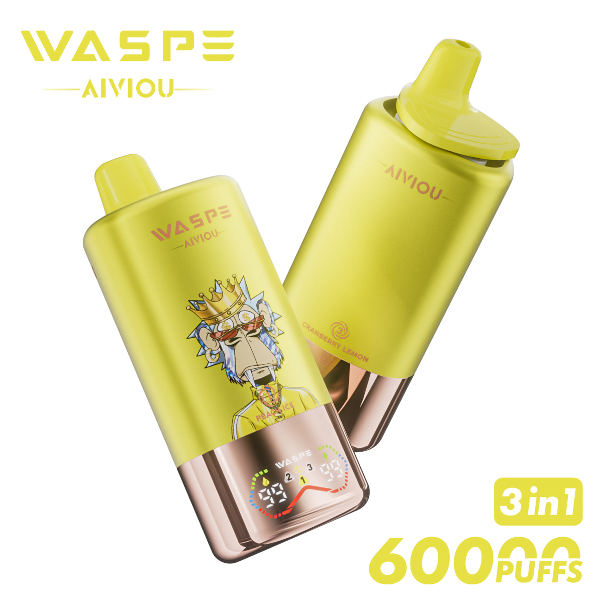 Wegwerp E Sigaret WASPE Aiviou 60000 Puffs 3 in 1 Vape