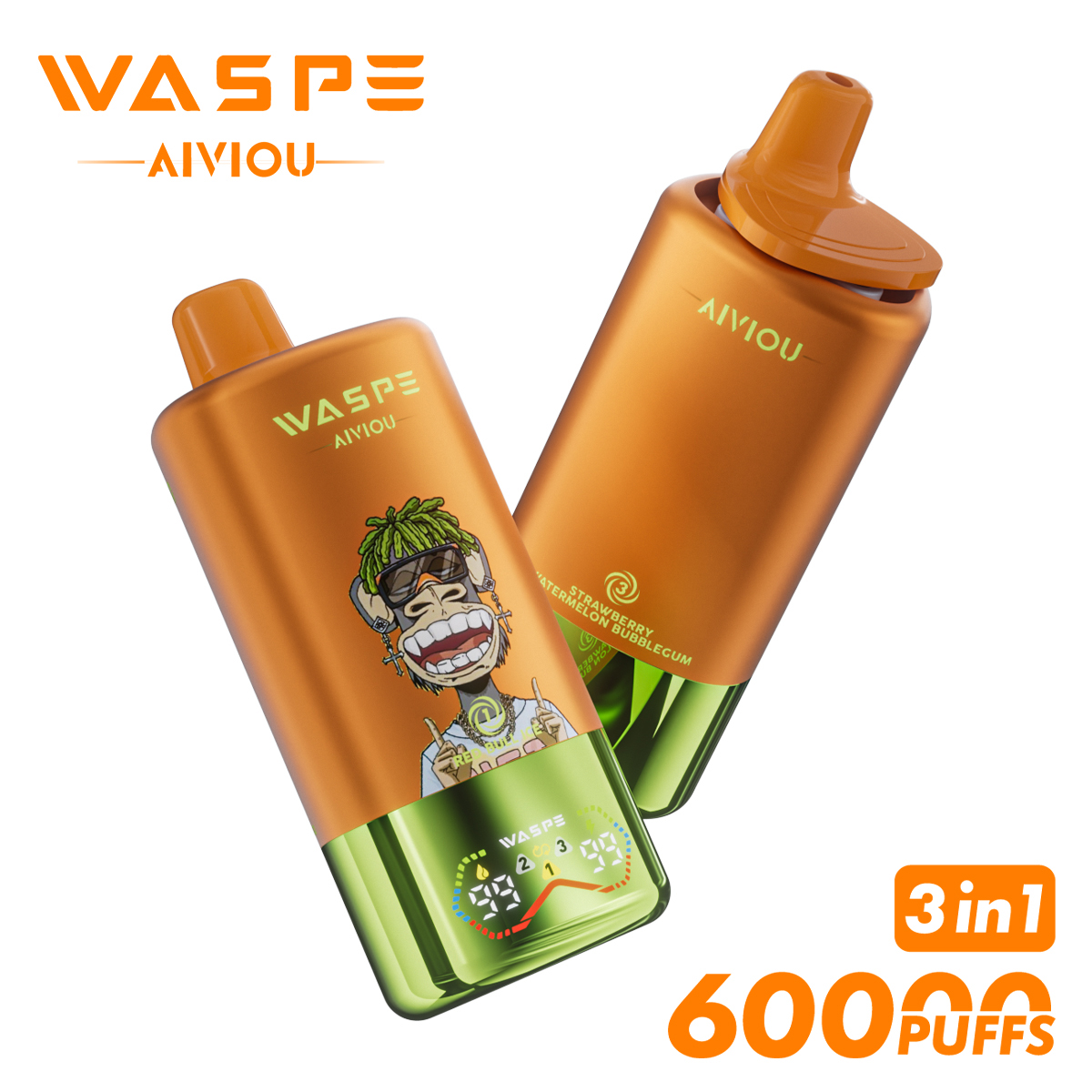 Wegwerp E Sigaret WASPE Aiviou 60000 Puffs 3 in 1 Vape