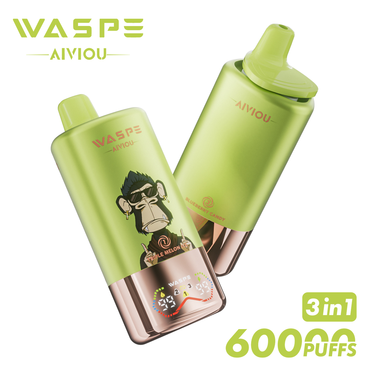 Wegwerp E Sigaret WASPE Aiviou 60000 Puffs 3 in 1 Vape