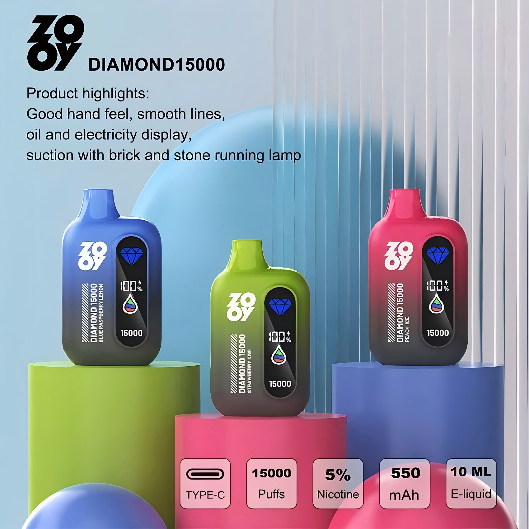Wegwerp E Sigaret ZOOY Diamond 15000 Puffs Vape