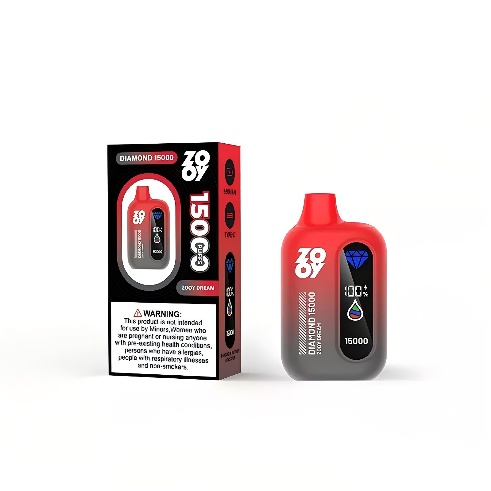 Wegwerp E Sigaret ZOOY Diamond 15000 Puffs Vape