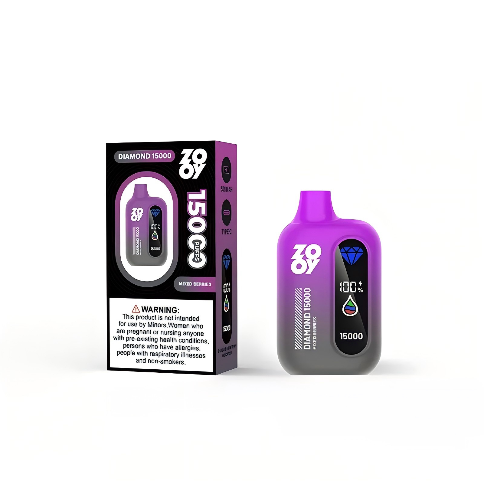 Wegwerp E Sigaret ZOOY Diamond 15000 Puffs Vape