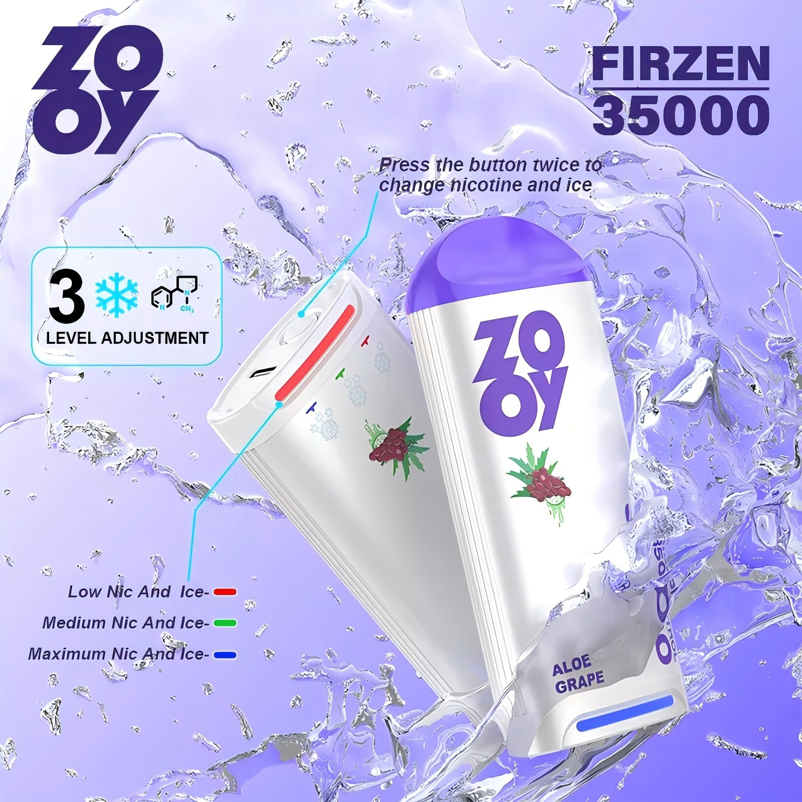 Wegwerp E Sigaret ZOOY Frizen 35000 Puffs Vape