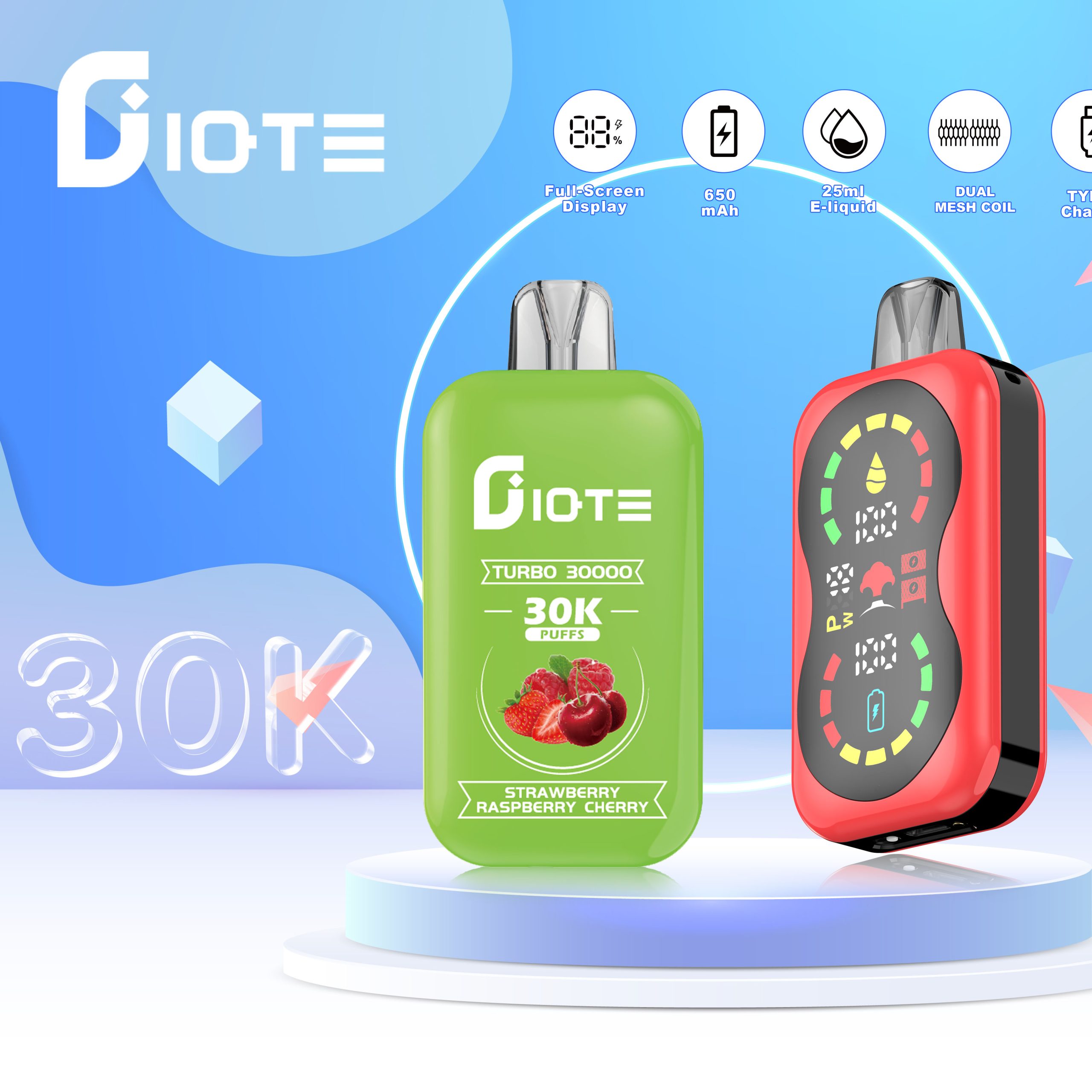 Wegwerp E Sigaret QST IQTE Turbo 30000 Puffs Vape