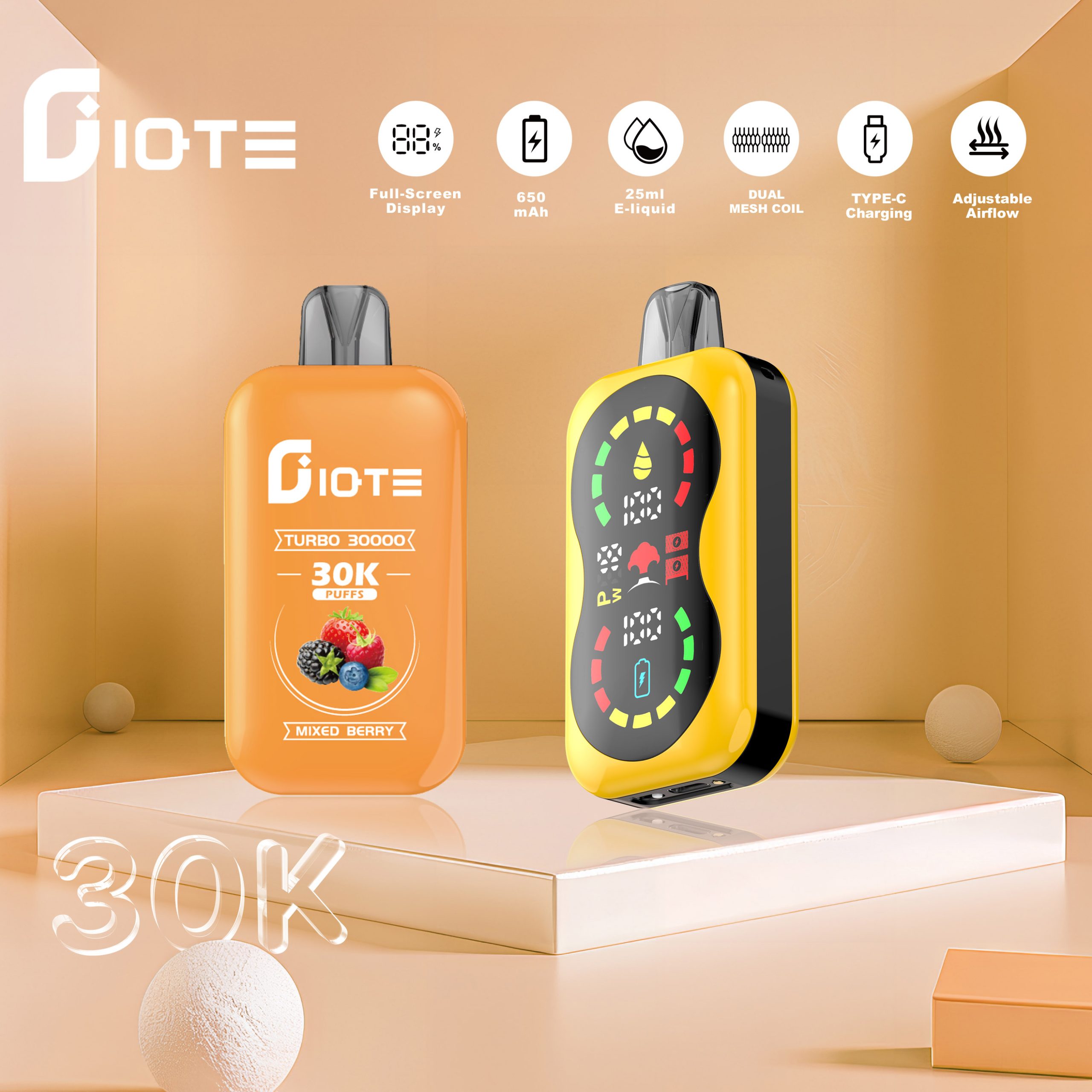 Wegwerp E Sigaret QST IQTE Turbo 30000 Puffs Vape