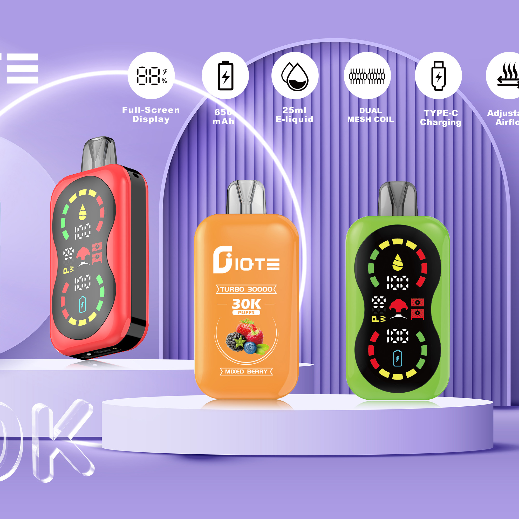 Wegwerp E Sigaret QST IQTE Turbo 30000 Puffs Vape