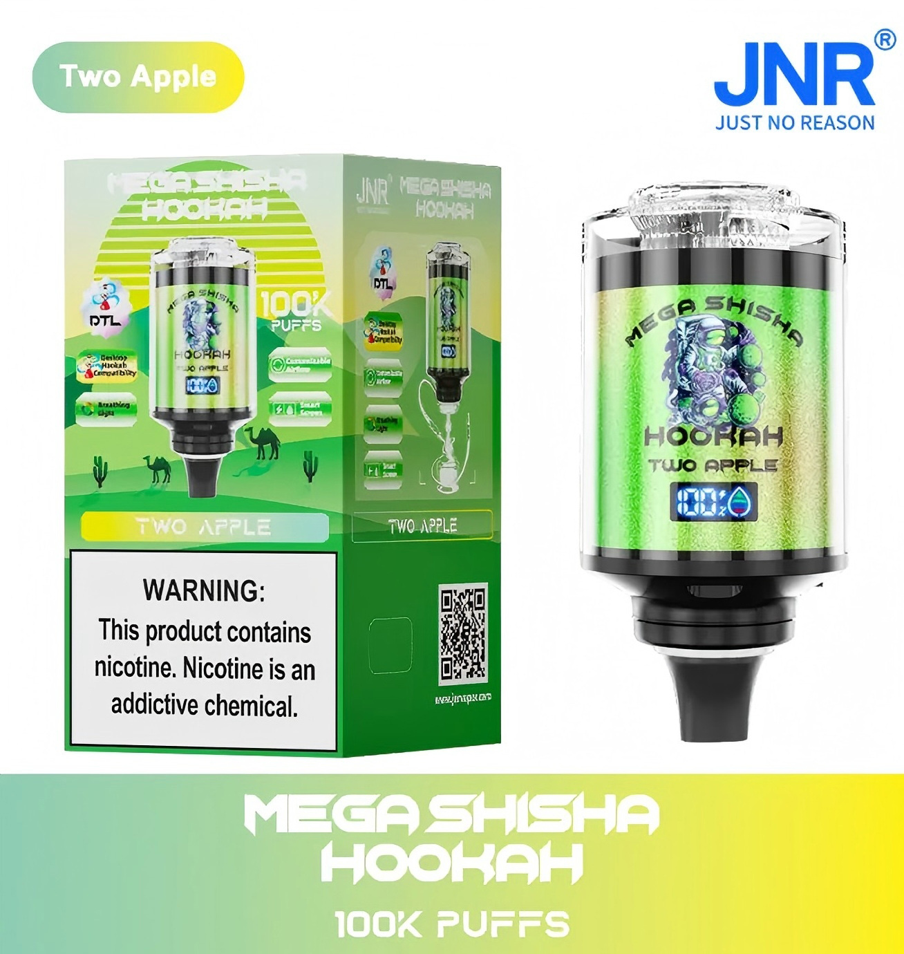 Wegwerp E Sigaret JNR Mega Shisha Hookah 100K Puffs Vape
