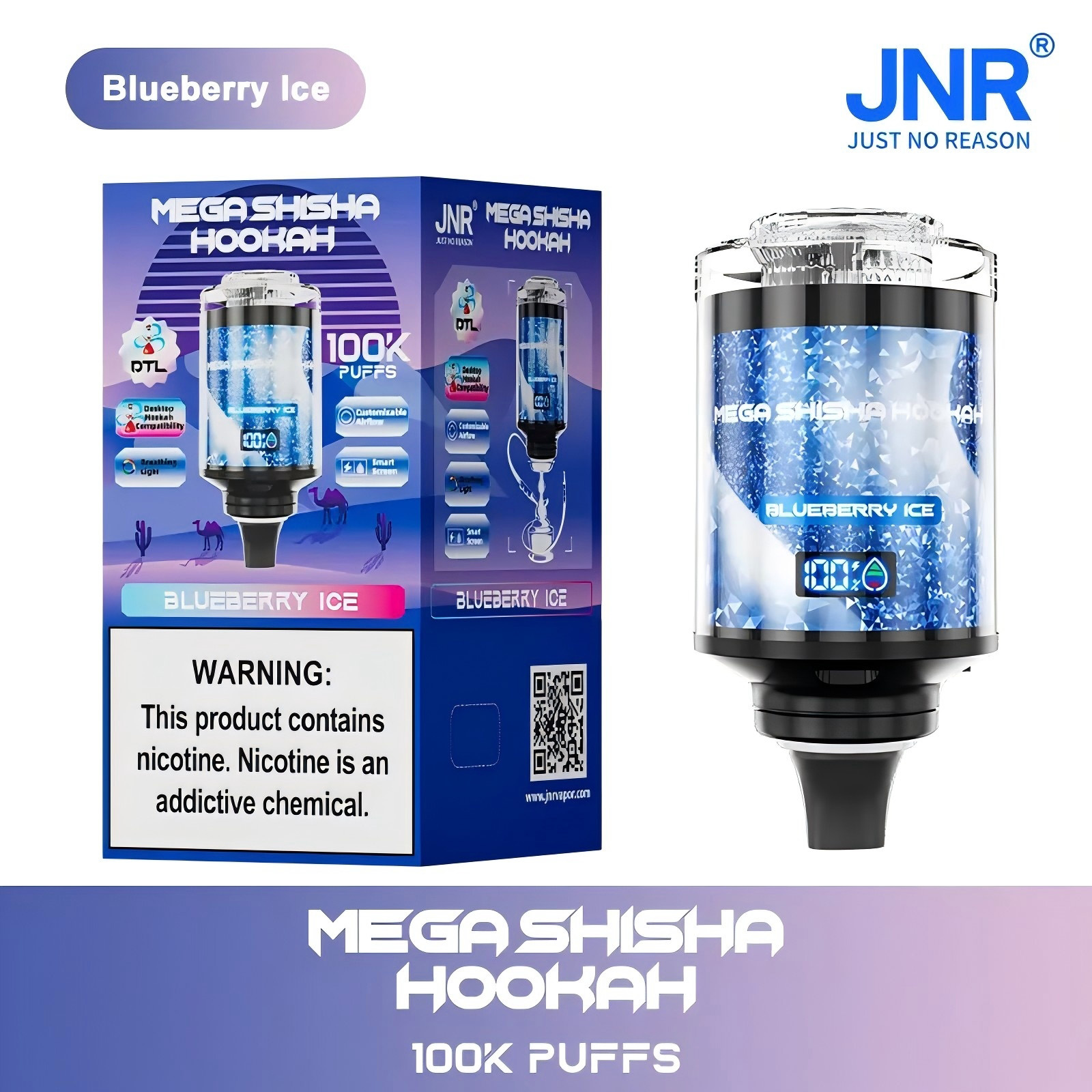 Wegwerp E Sigaret JNR Mega Shisha Hookah 100K Puffs Vape