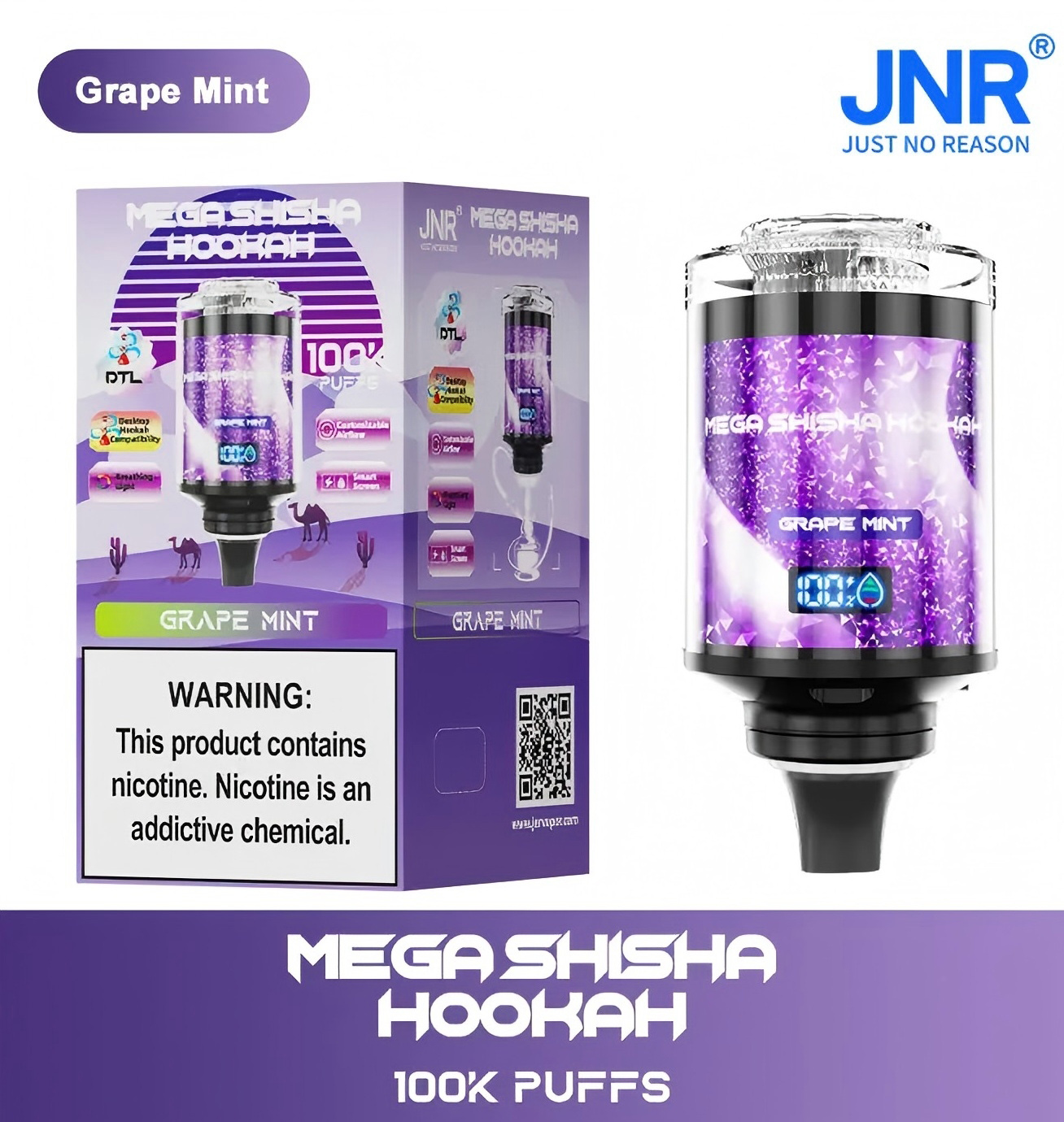 Wegwerp E Sigaret JNR Mega Shisha Hookah 100K Puffs Vape