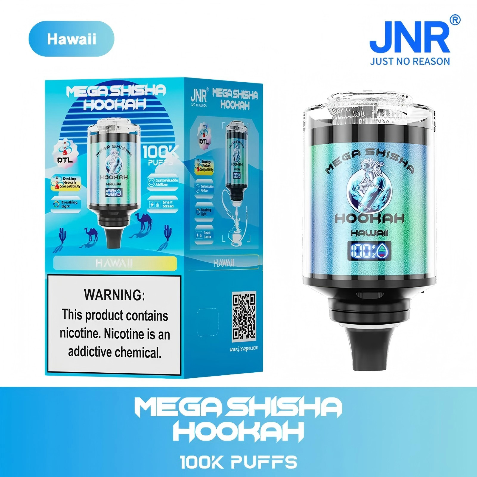 Wegwerp E Sigaret JNR Mega Shisha Hookah 100K Puffs Vape