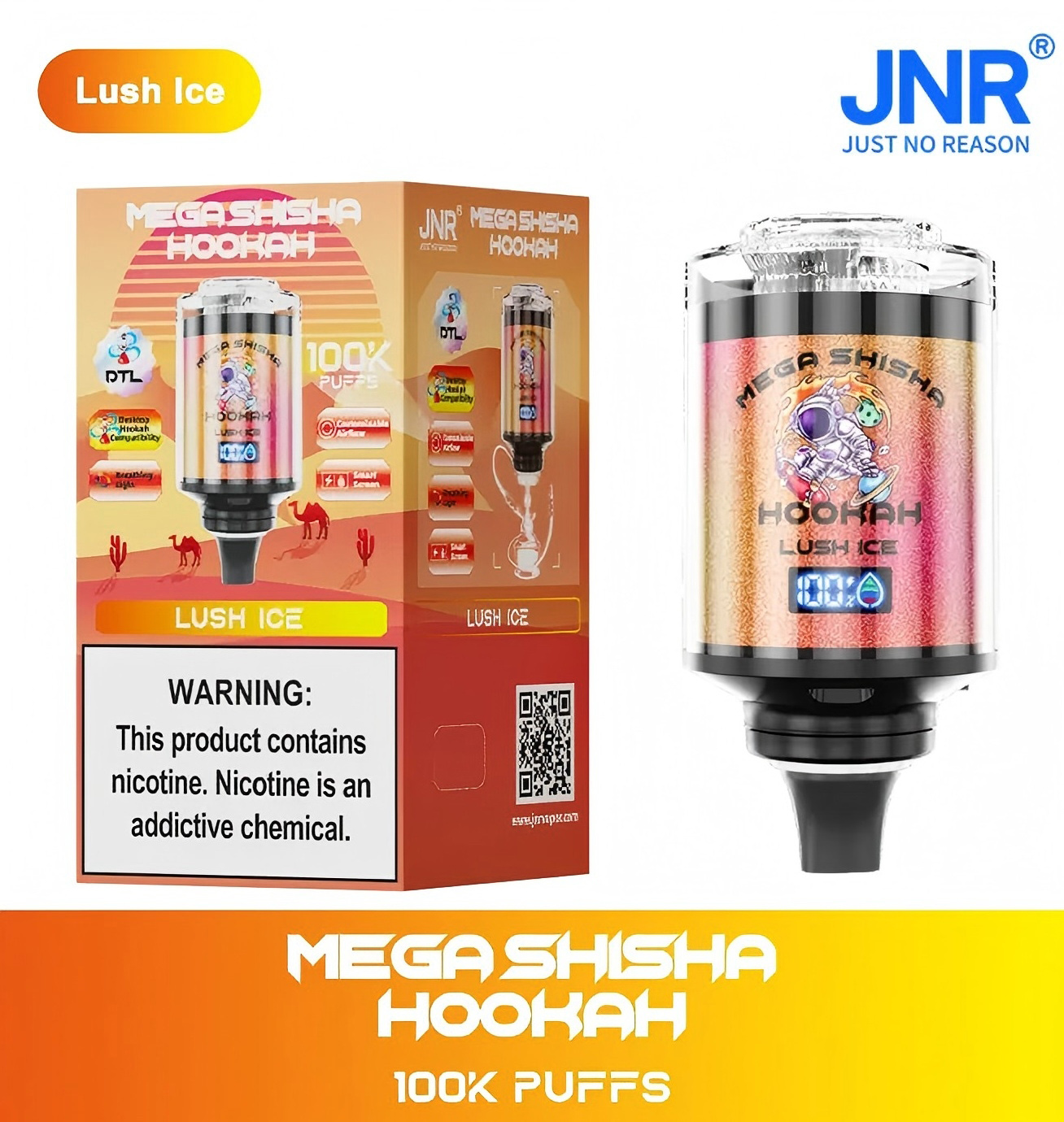 Wegwerp E Sigaret JNR Mega Shisha Hookah 100K Puffs Vape