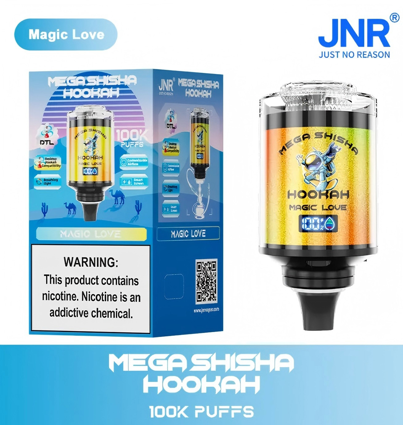 Wegwerp E Sigaret JNR Mega Shisha Hookah 100K Puffs Vape