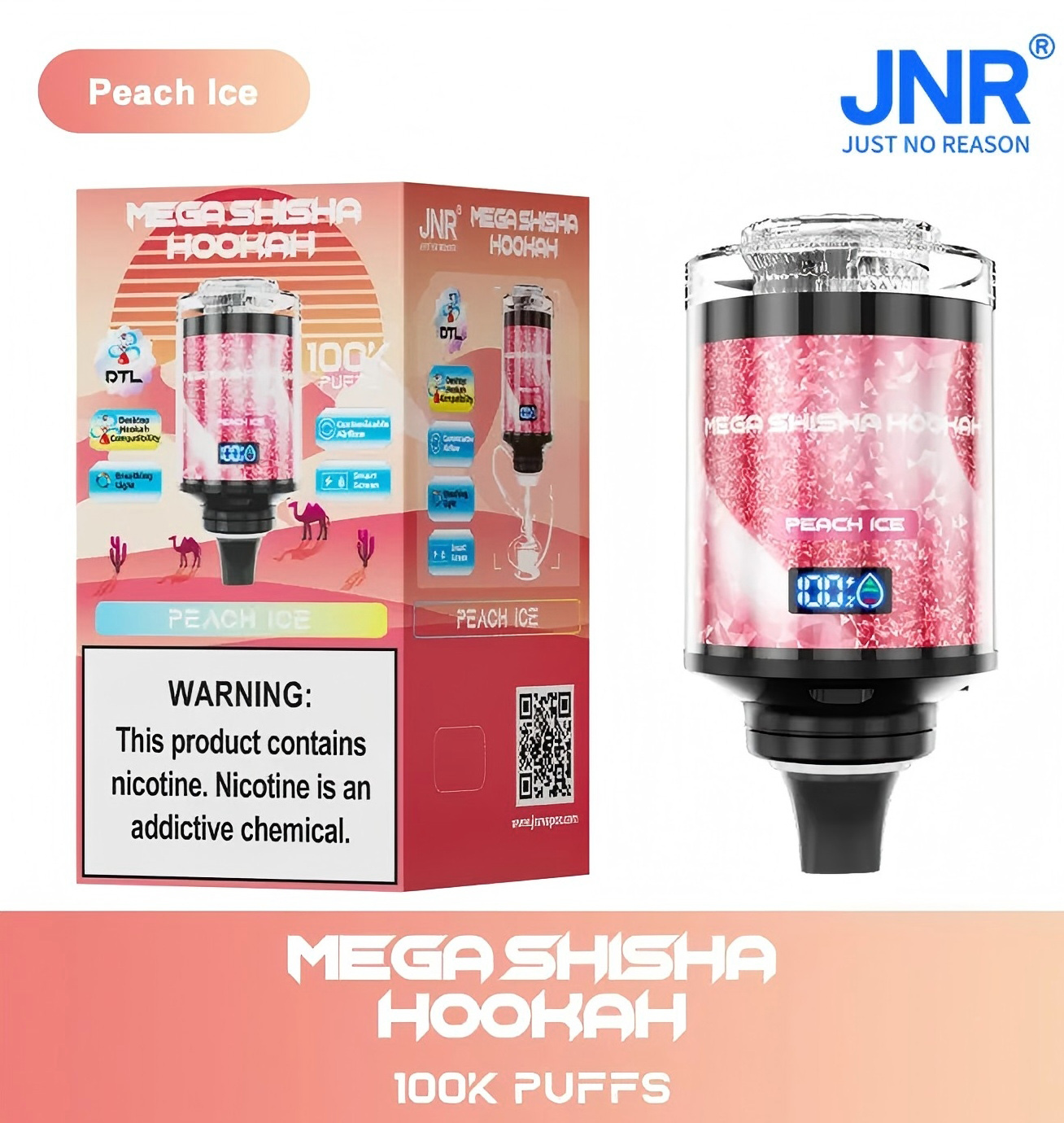 Wegwerp E Sigaret JNR Mega Shisha Hookah 100K Puffs Vape