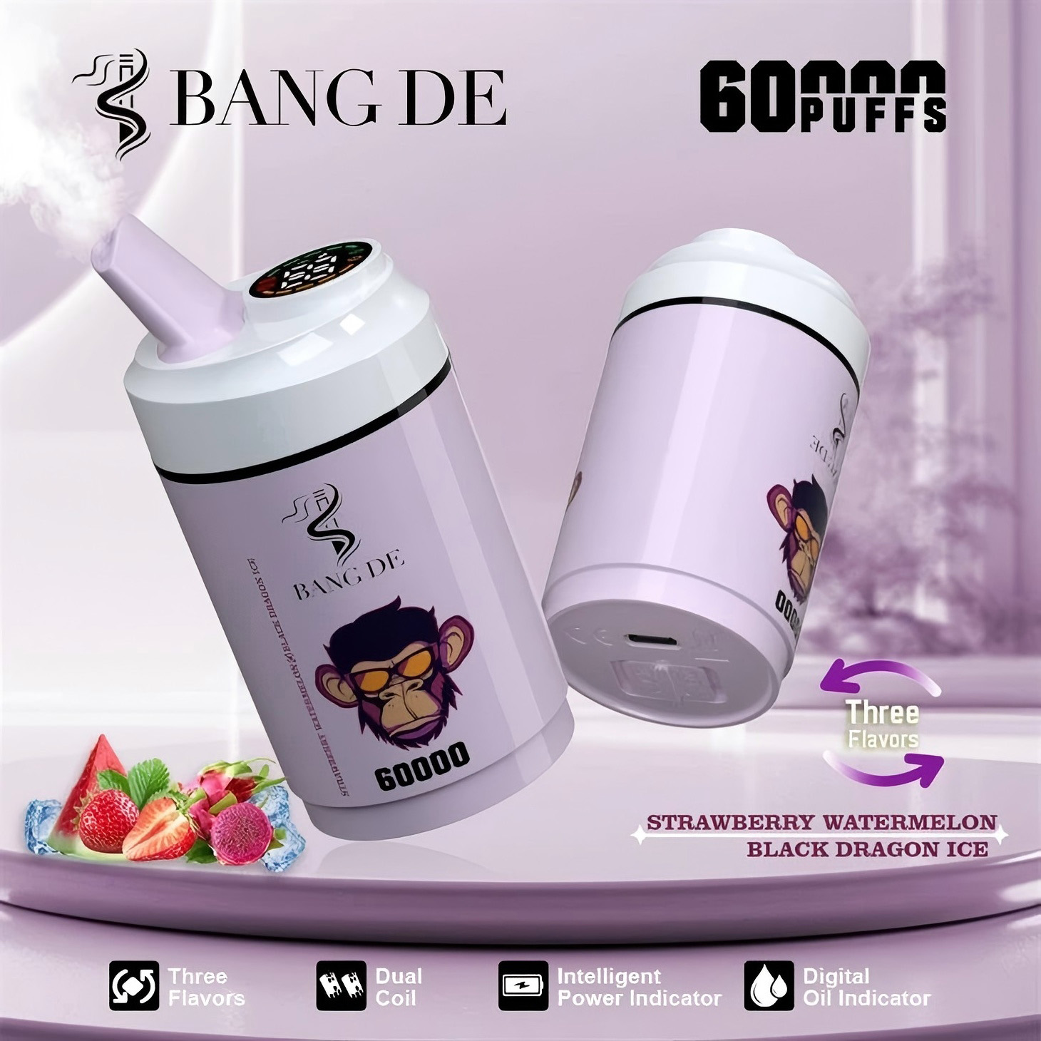 Wegwerp E Sigaret BANG DE 60000 Puffs 3 in 1 Vape